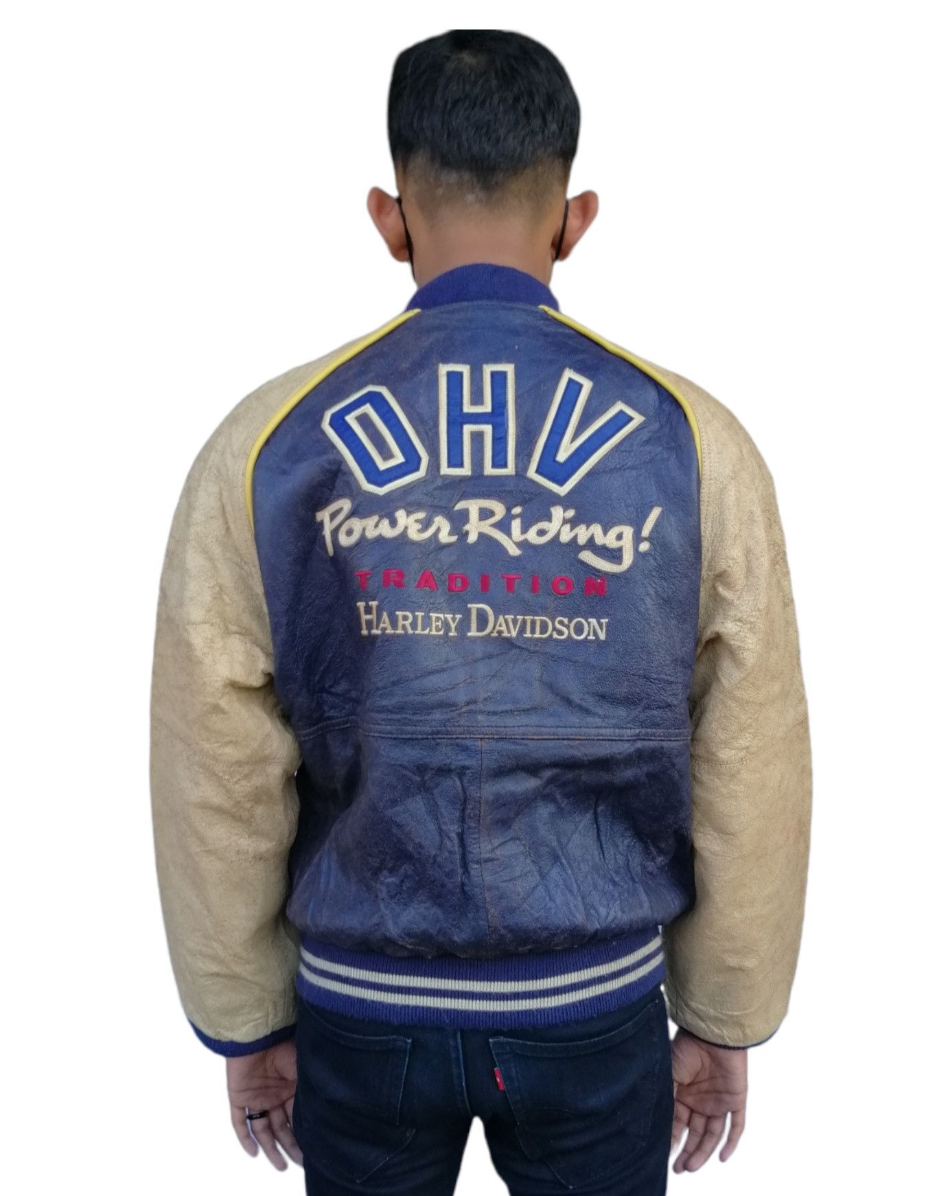 Harley Davidson × Vintage Vintage Harley Davidson Leather Varsity Jacket Size US S / EU 44-46 / 1 - 14 Thumbnail