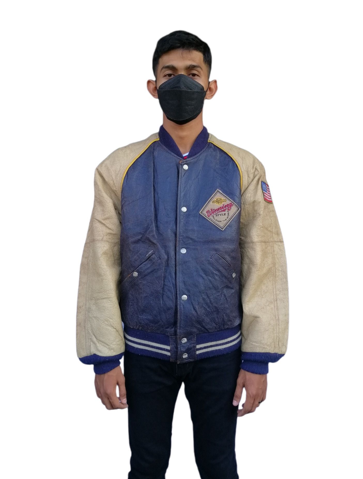 Harley Davidson × Vintage Vintage Harley Davidson Leather Varsity Jacket Size US S / EU 44-46 / 1 - 2 Thumbnail