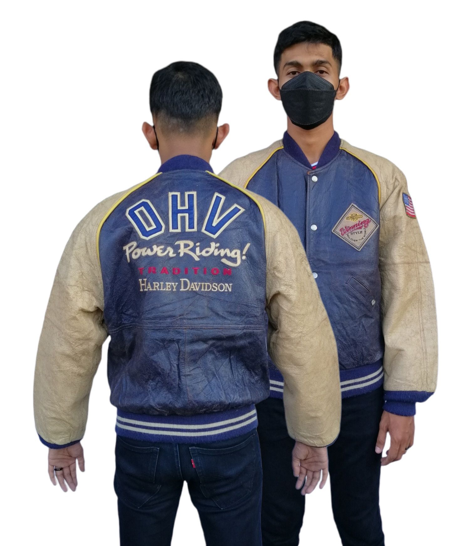 Harley Davidson × Vintage Vintage Harley Davidson Leather Varsity Jacket Size US S / EU 44-46 / 1 - 1 Thumbnail