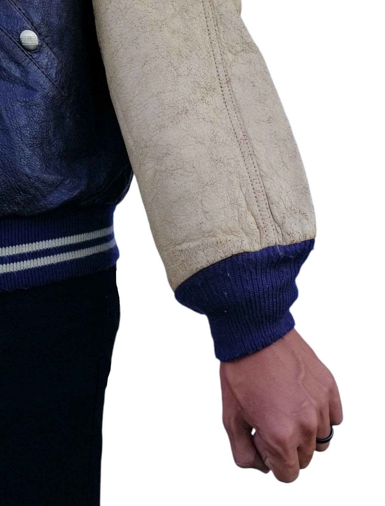 Harley Davidson × Vintage Vintage Harley Davidson Leather Varsity Jacket Size US S / EU 44-46 / 1 - 9 Thumbnail