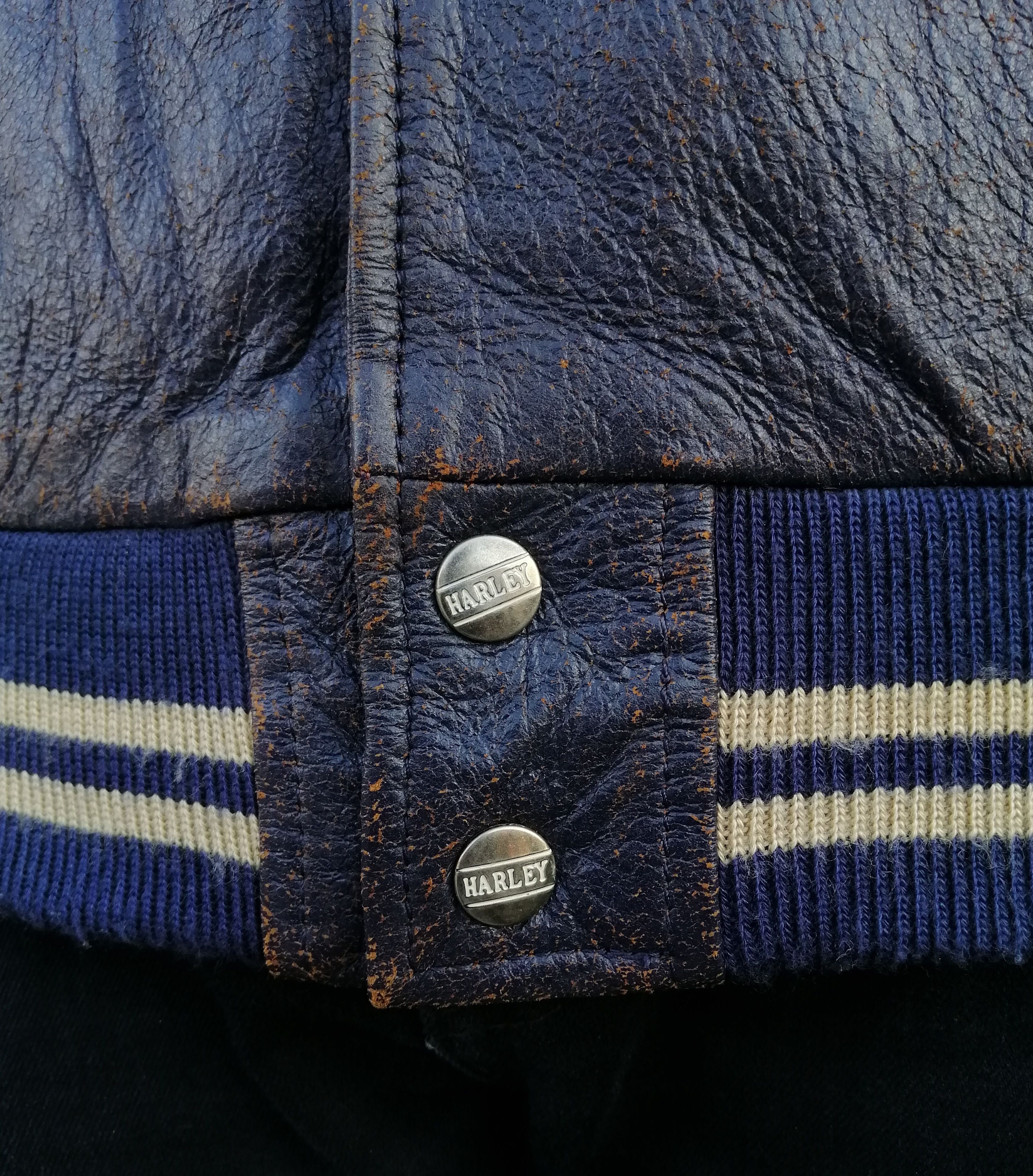 Harley Davidson × Vintage Vintage Harley Davidson Leather Varsity Jacket Size US S / EU 44-46 / 1 - 10 Thumbnail