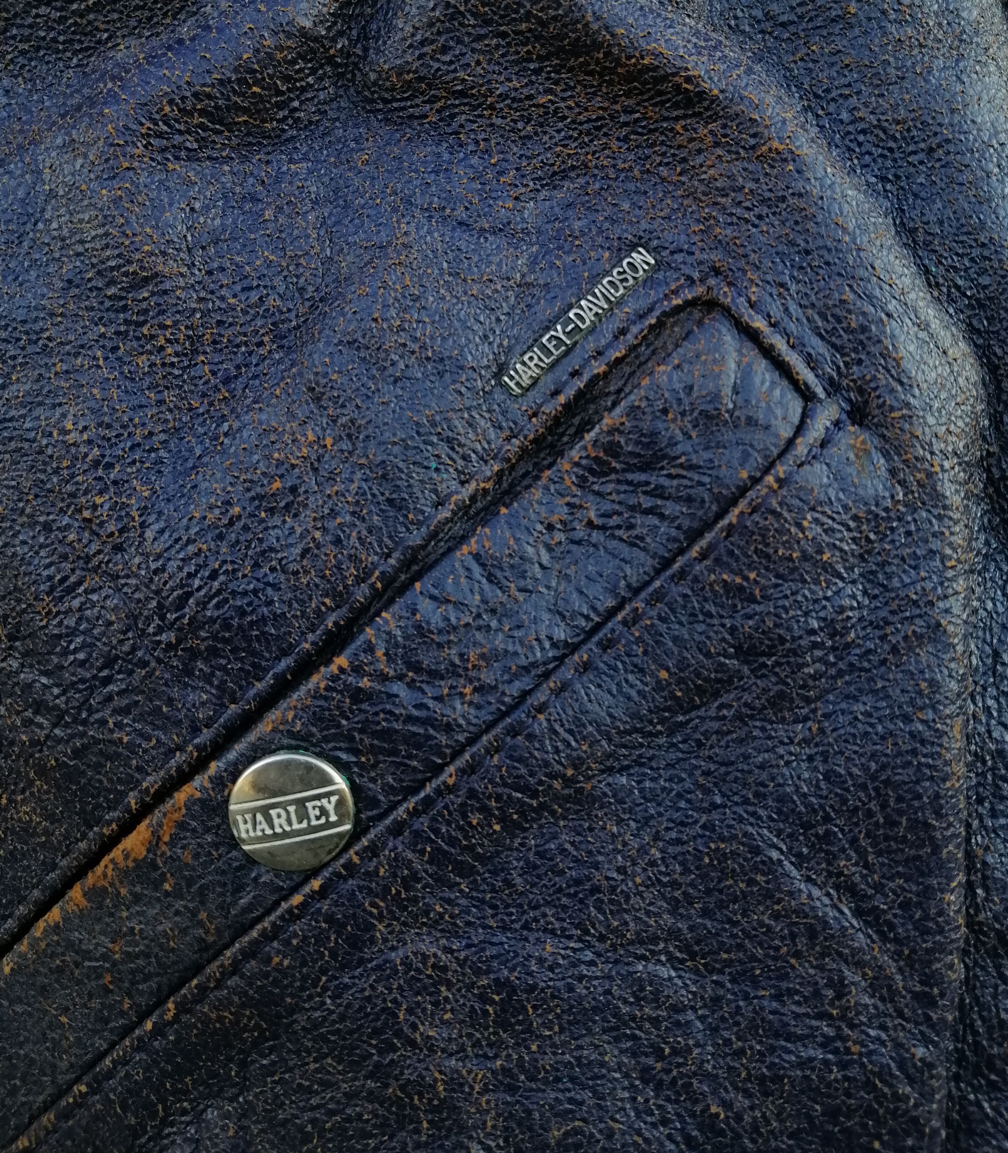 Harley Davidson × Vintage Vintage Harley Davidson Leather Varsity Jacket Size US S / EU 44-46 / 1 - 11 Thumbnail