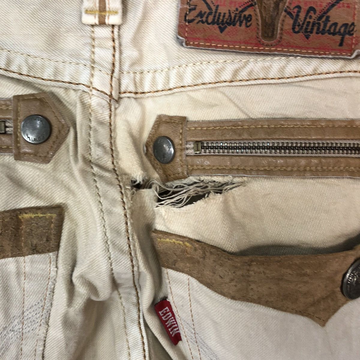 Edwin Edwin vintage Brown Distressed Denim Pants #5135 Size US 28 / EU 44 - 7 Thumbnail