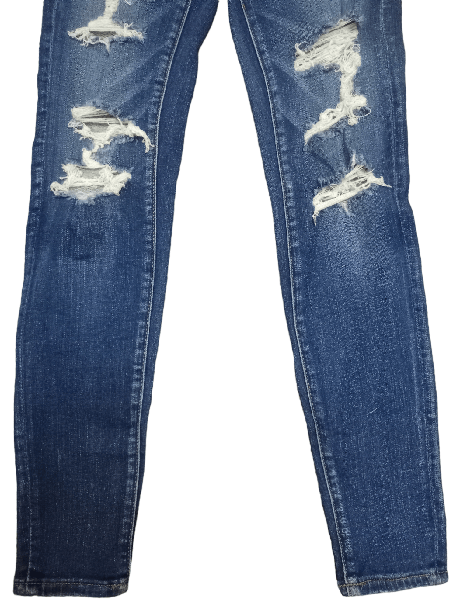 American Eagle Outfitters × Vintage SALES🔥 American Eagle Blue Wash Hi-Rise Distress Jeans Size 24" / US 00 / IT 34 - 8 Thumbnail