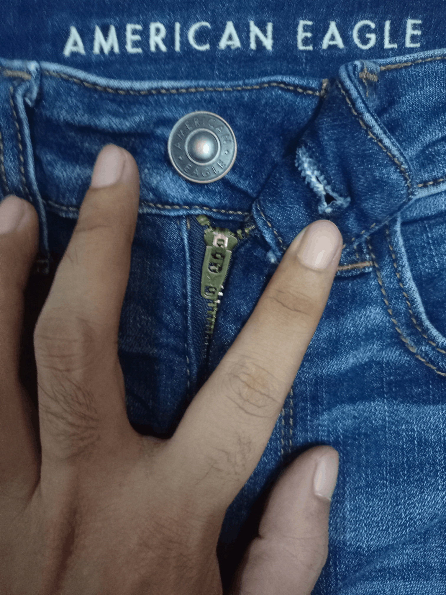 American Eagle Outfitters × Vintage SALES🔥 American Eagle Blue Wash Hi-Rise Distress Jeans Size 24" / US 00 / IT 34 - 6 Thumbnail