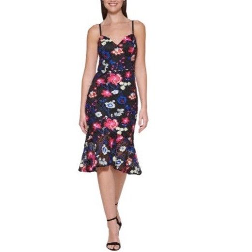 Guess Embroidered Lace MIDI Dress Size 2 New