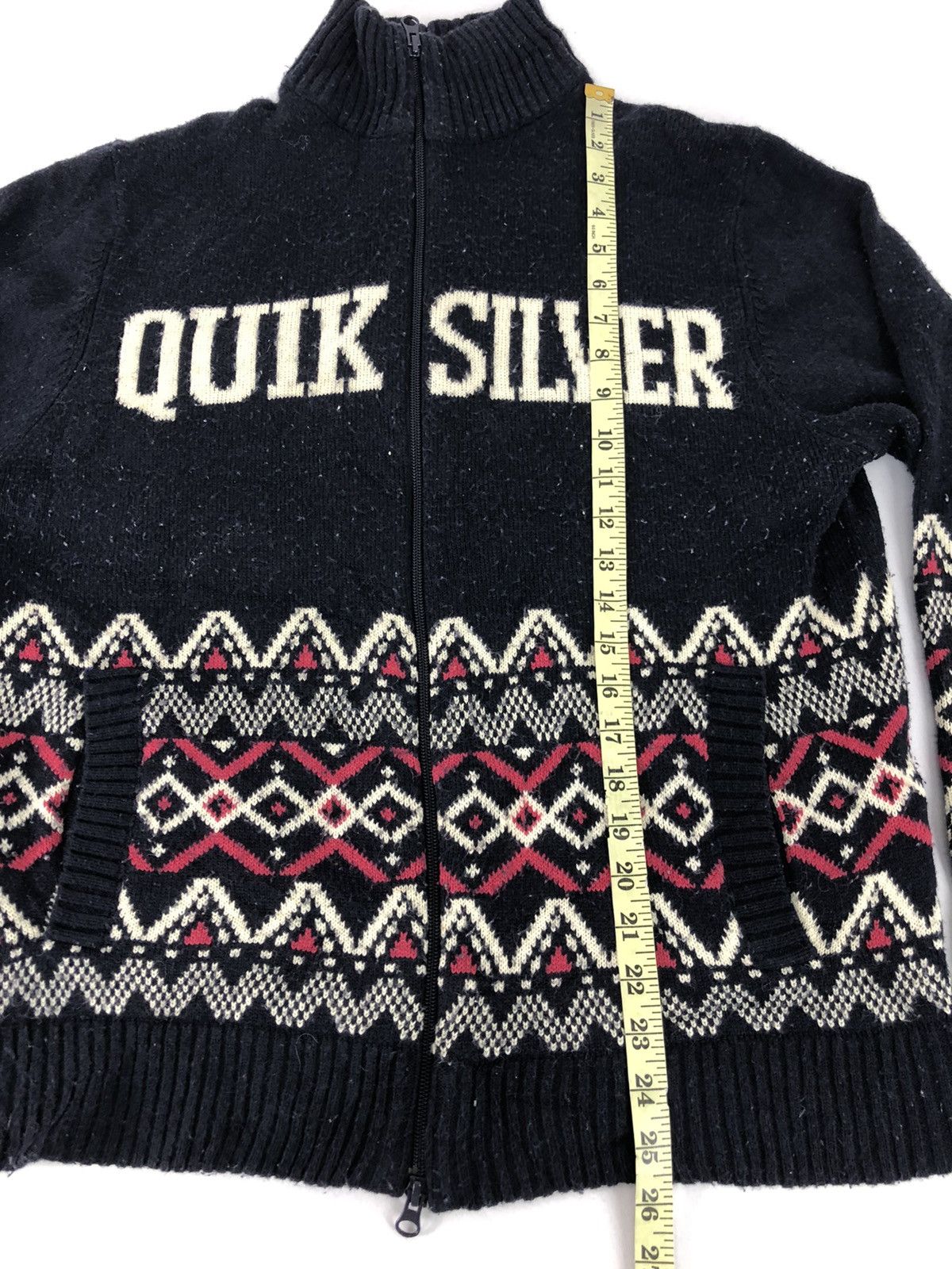 Quiksilver 90s Quicksilver Navajo Knitwear Padded Jacket Spell Out Size US M / EU 48-50 / 2 - 9 Thumbnail