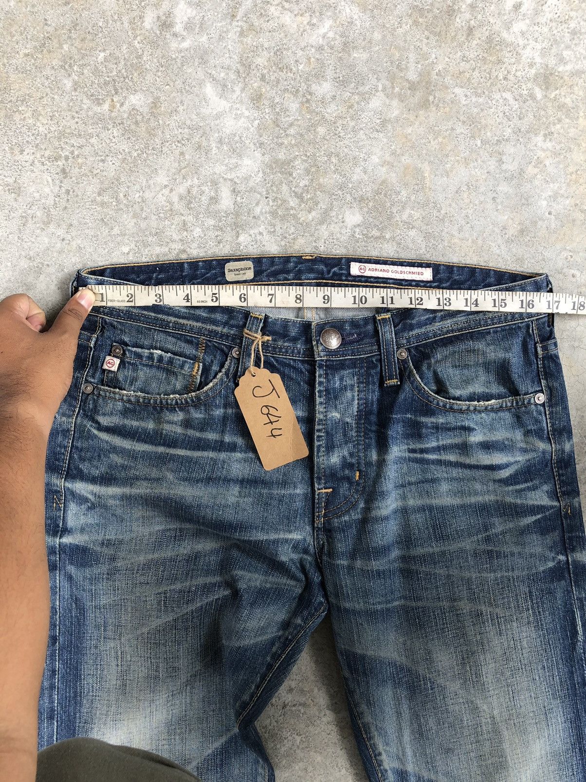 Le Grande Bleu (L.G.B.) AG Flared Jeans Distressed Jeans Size US 33 - 18 Thumbnail