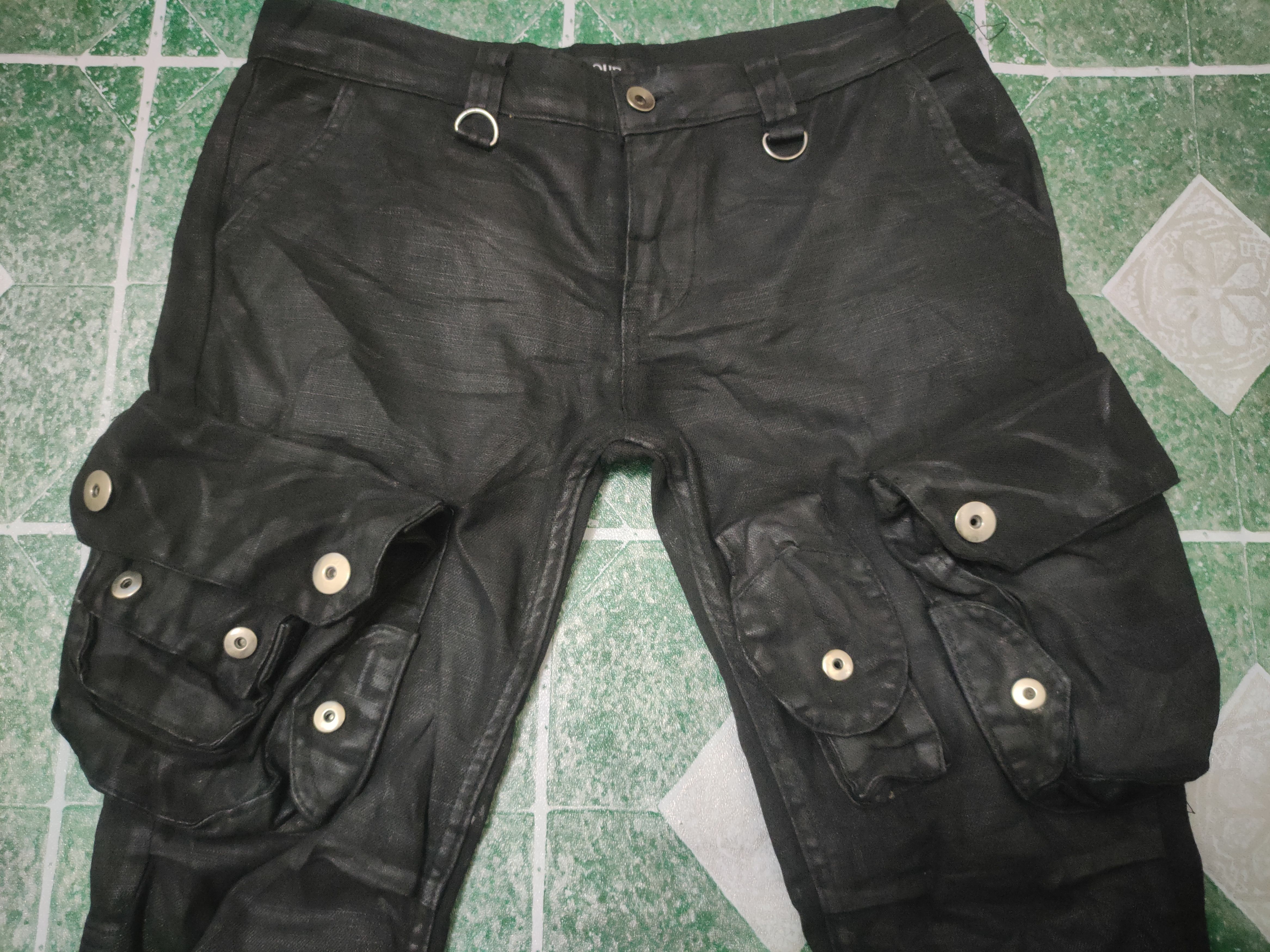 If Six Was Nine Glamour Wax Denim Punk Rock Style Skinny Cargo Pants Size US 30 / EU 46 - 2 Thumbnail