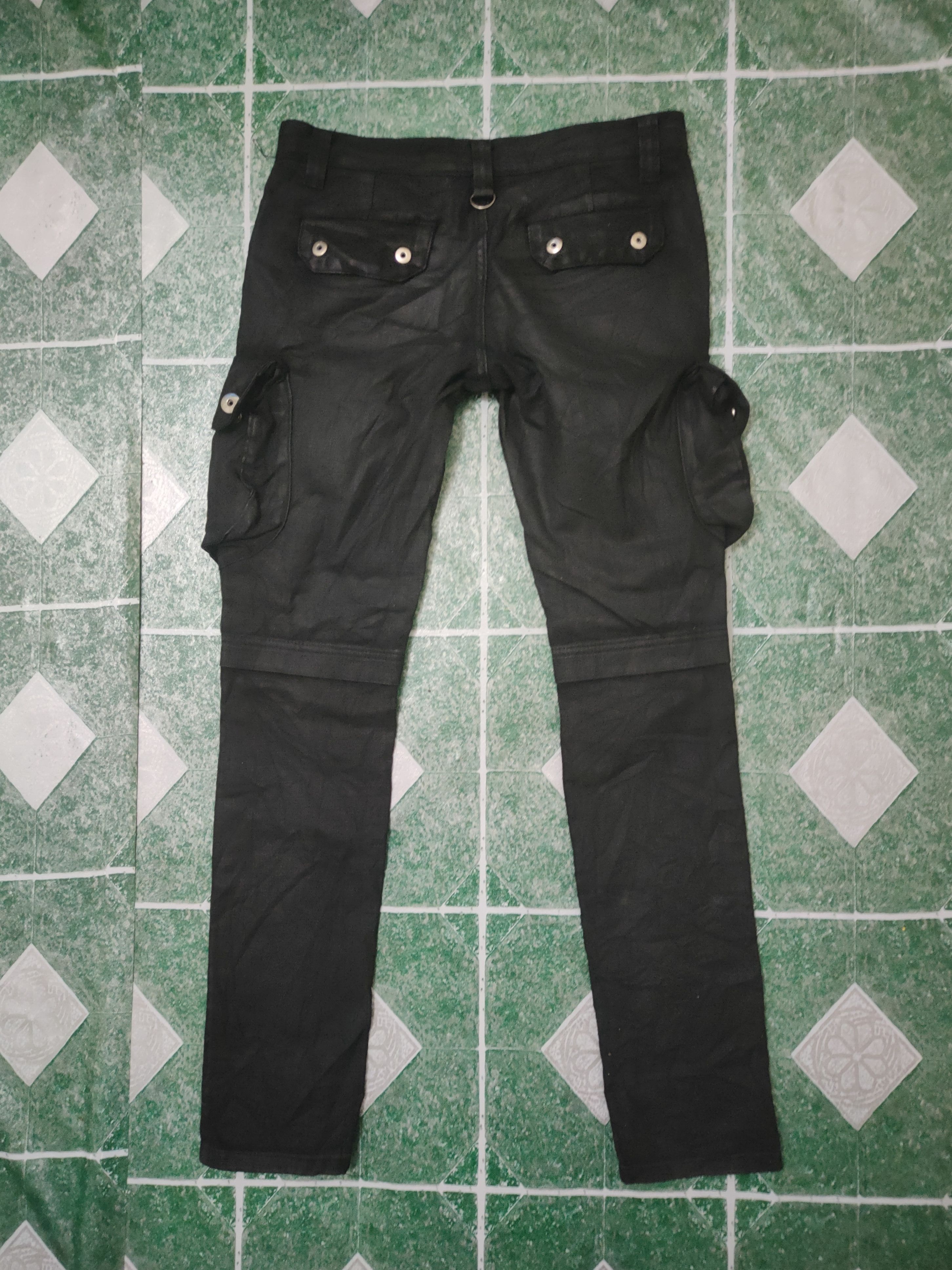 If Six Was Nine Glamour Wax Denim Punk Rock Style Skinny Cargo Pants Size US 30 / EU 46 - 9 Thumbnail