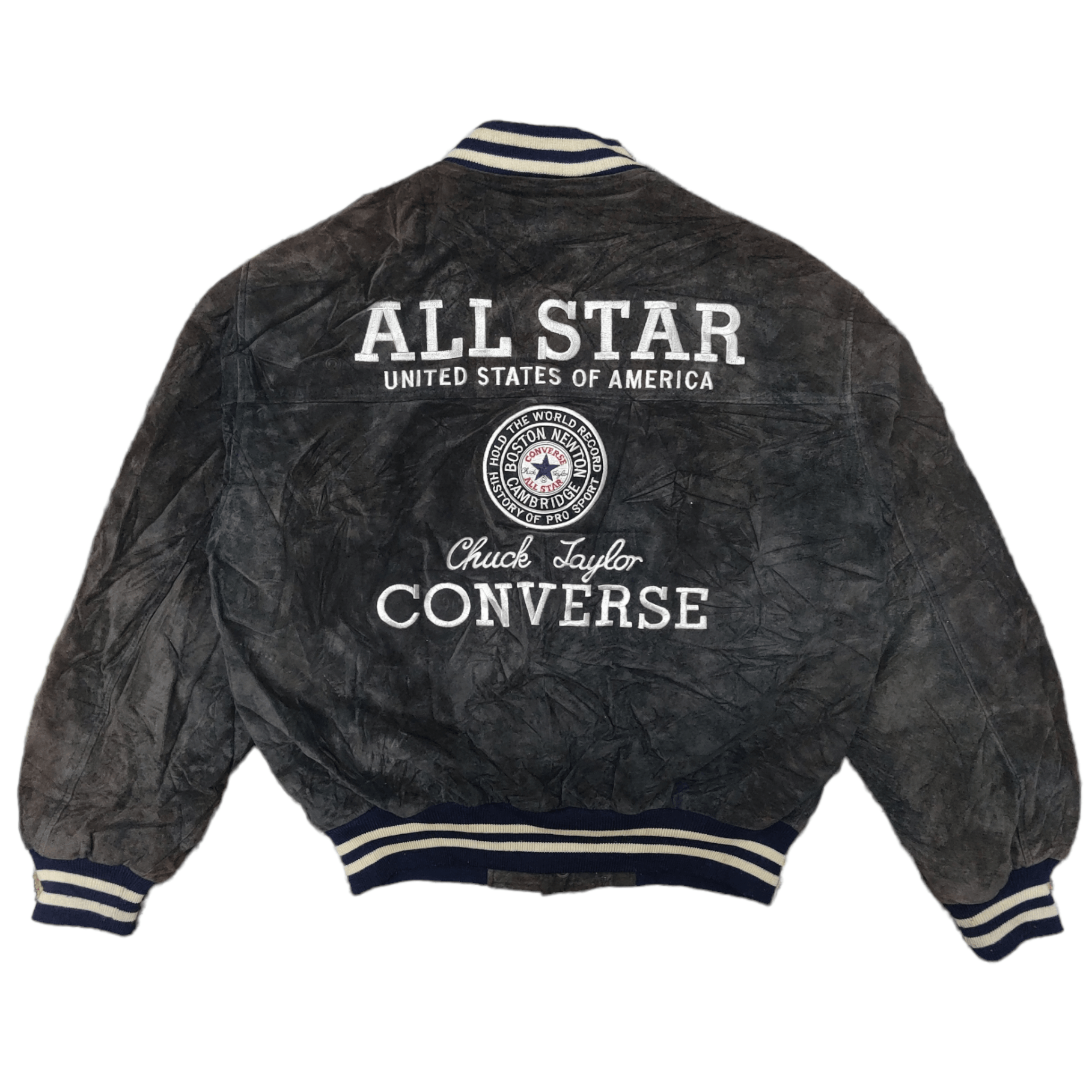Converse Vintage 90's Converse Chuck Taylor Varsity Jacket Pig Skin Size US L / EU 52-54 / 3 - 1 Thumbnail