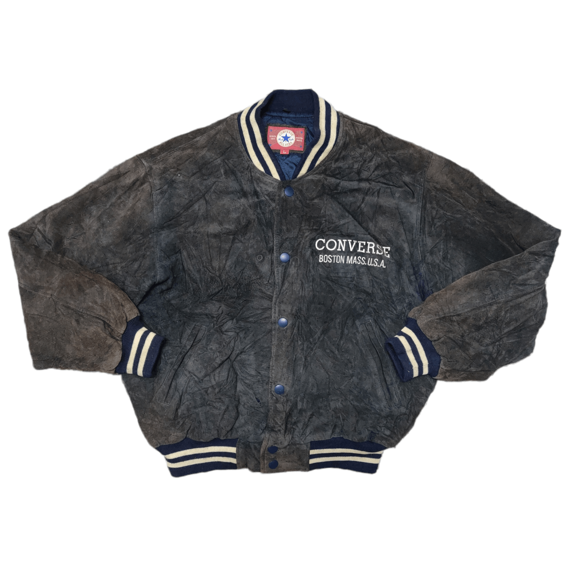 Converse Vintage 90's Converse Chuck Taylor Varsity Jacket Pig Skin Size US L / EU 52-54 / 3 - 3 Thumbnail