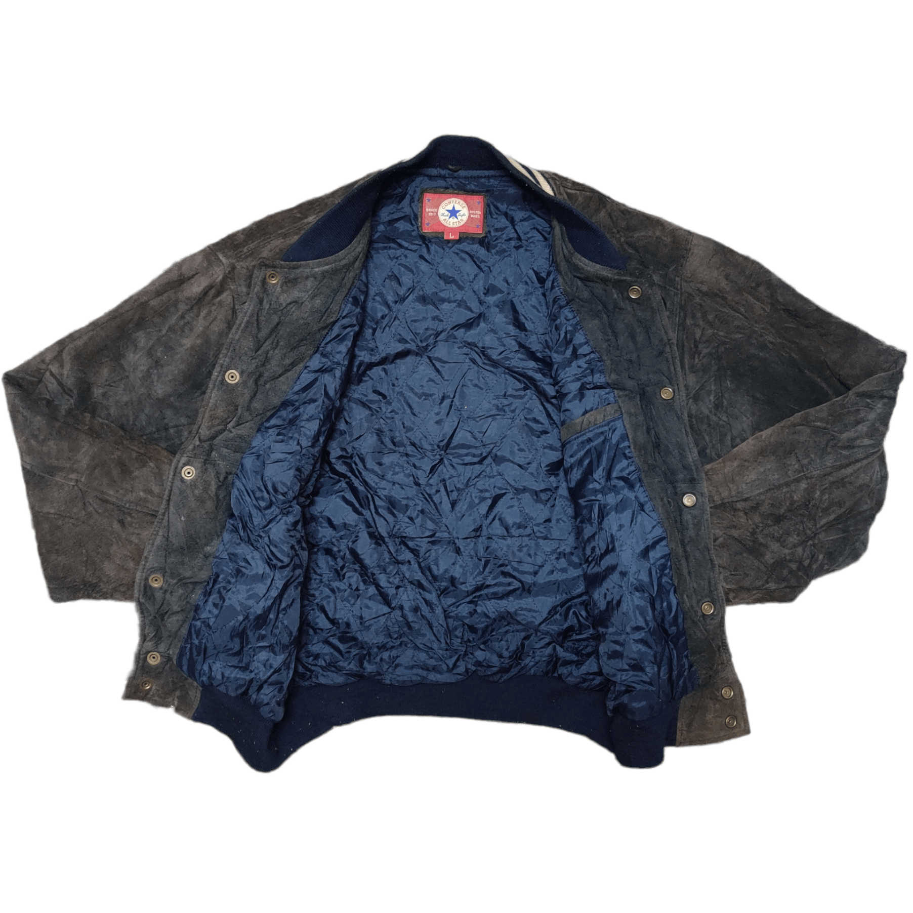 Converse Vintage 90's Converse Chuck Taylor Varsity Jacket Pig Skin Size US L / EU 52-54 / 3 - 7 Thumbnail