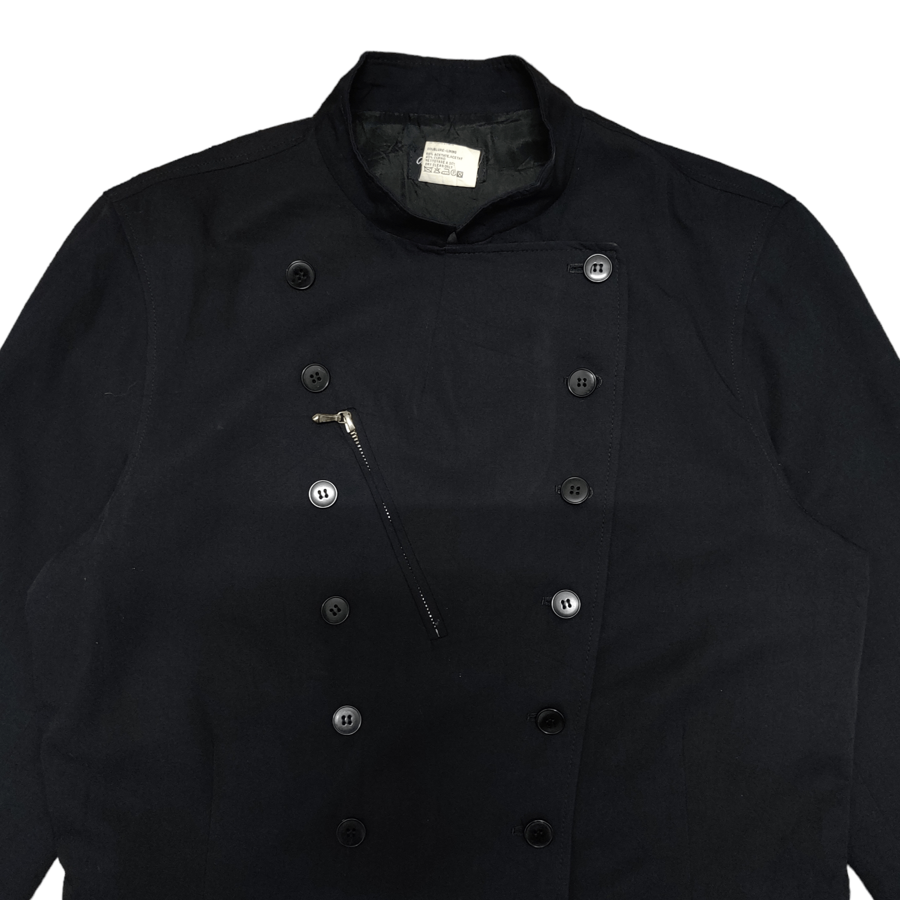 agnes b. Vintage Agnes B. Zipper Pocket Double Breasted Coat Jacket Size S / US 4 / IT 40 - 2 Thumbnail
