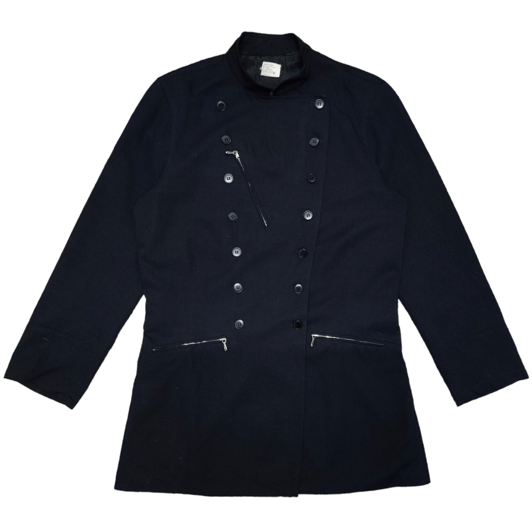 agnes b. Vintage Agnes B. Zipper Pocket Double Breasted Coat Jacket Size S / US 4 / IT 40 - 1 Thumbnail