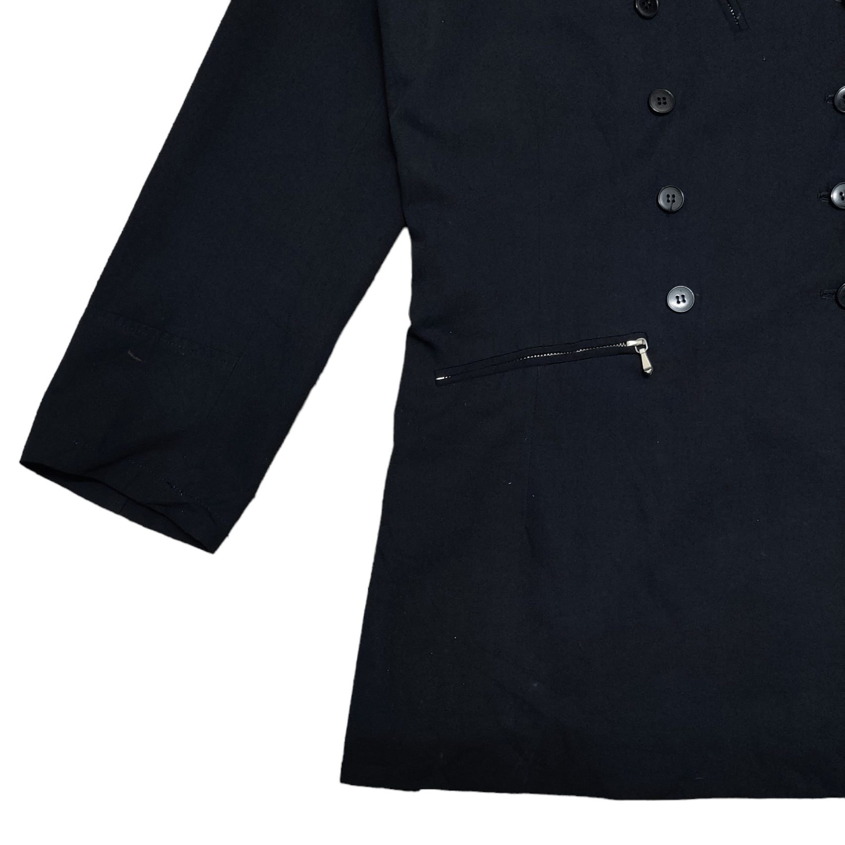 agnes b. Vintage Agnes B. Zipper Pocket Double Breasted Coat Jacket Size S / US 4 / IT 40 - 3 Thumbnail