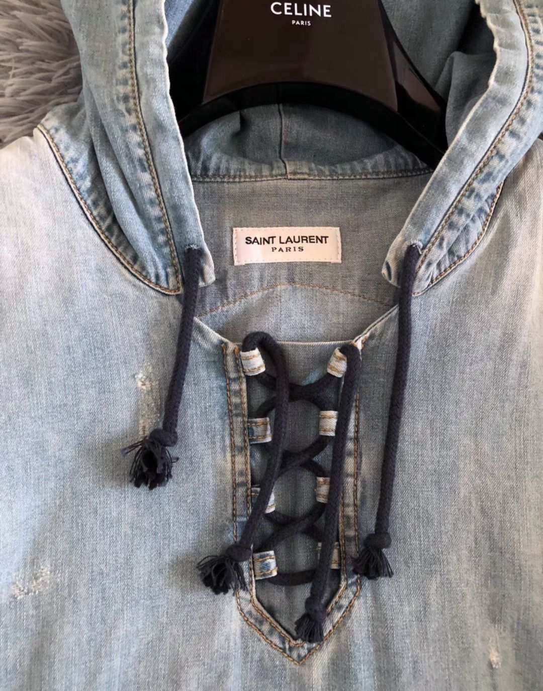 Saint Laurent Denim Hoodie