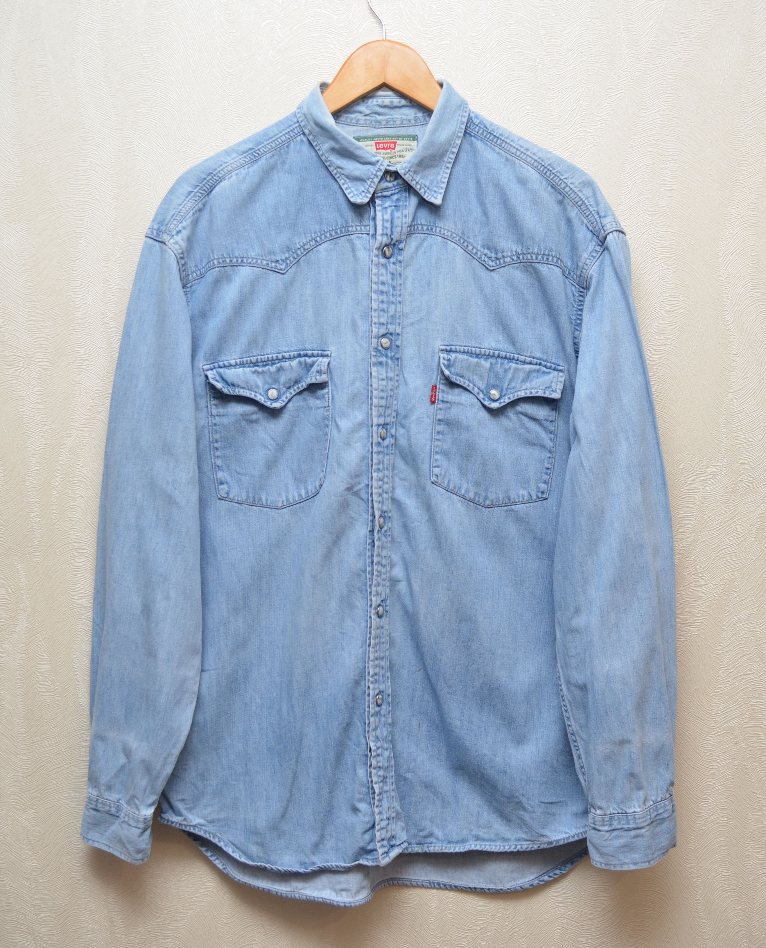 Levi's × Levi's Vintage Clothing × Vintage Levis Vintage Denim Western Blue Shirt Size L Rare Size US L / EU 52-54 / 3 - 1 Thumbnail