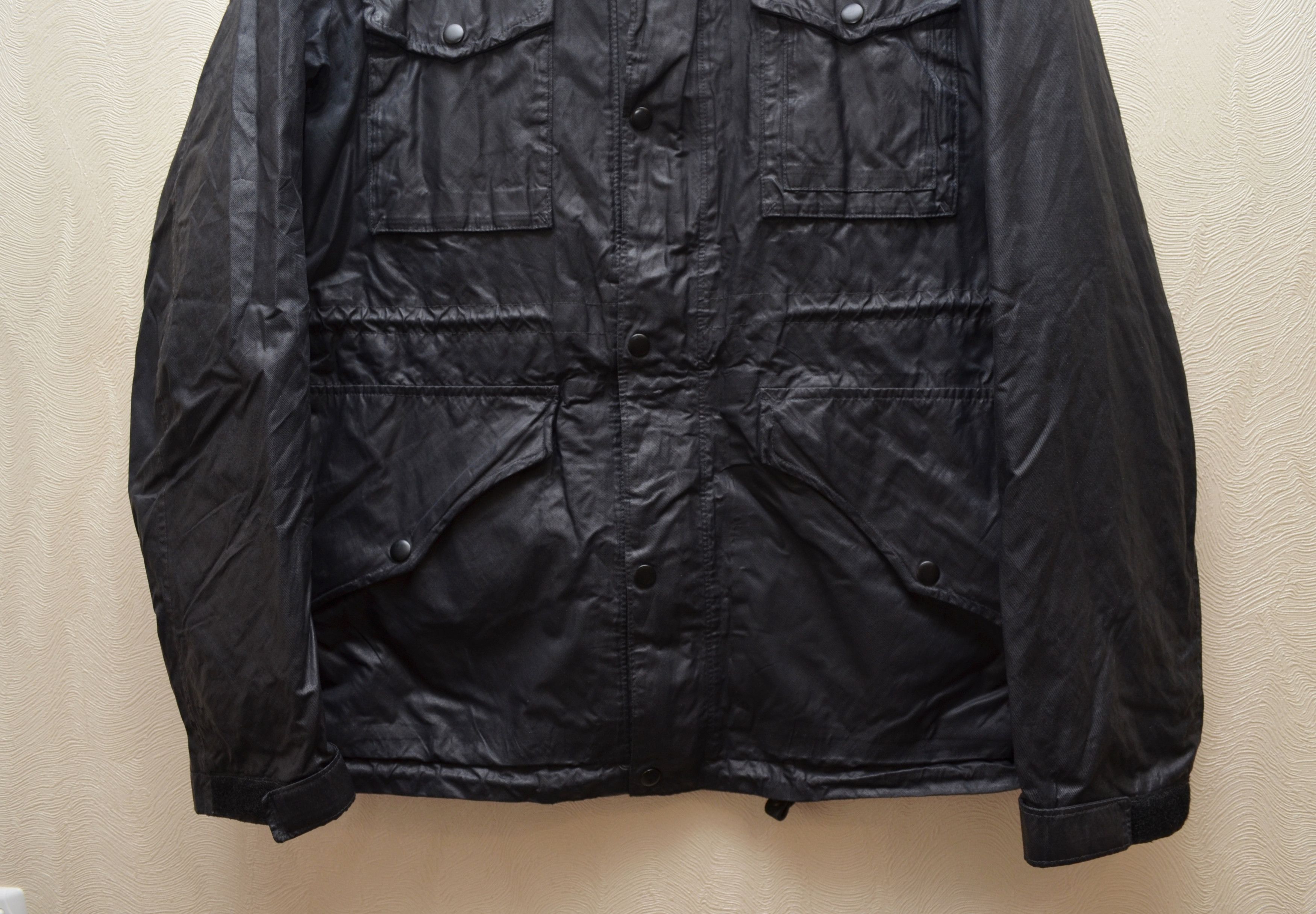 Allsaints × Vintage Allsaints Birdik Wax Coated Hooded Jacket Black sz L Size US L / EU 52-54 / 3 - 3 Thumbnail