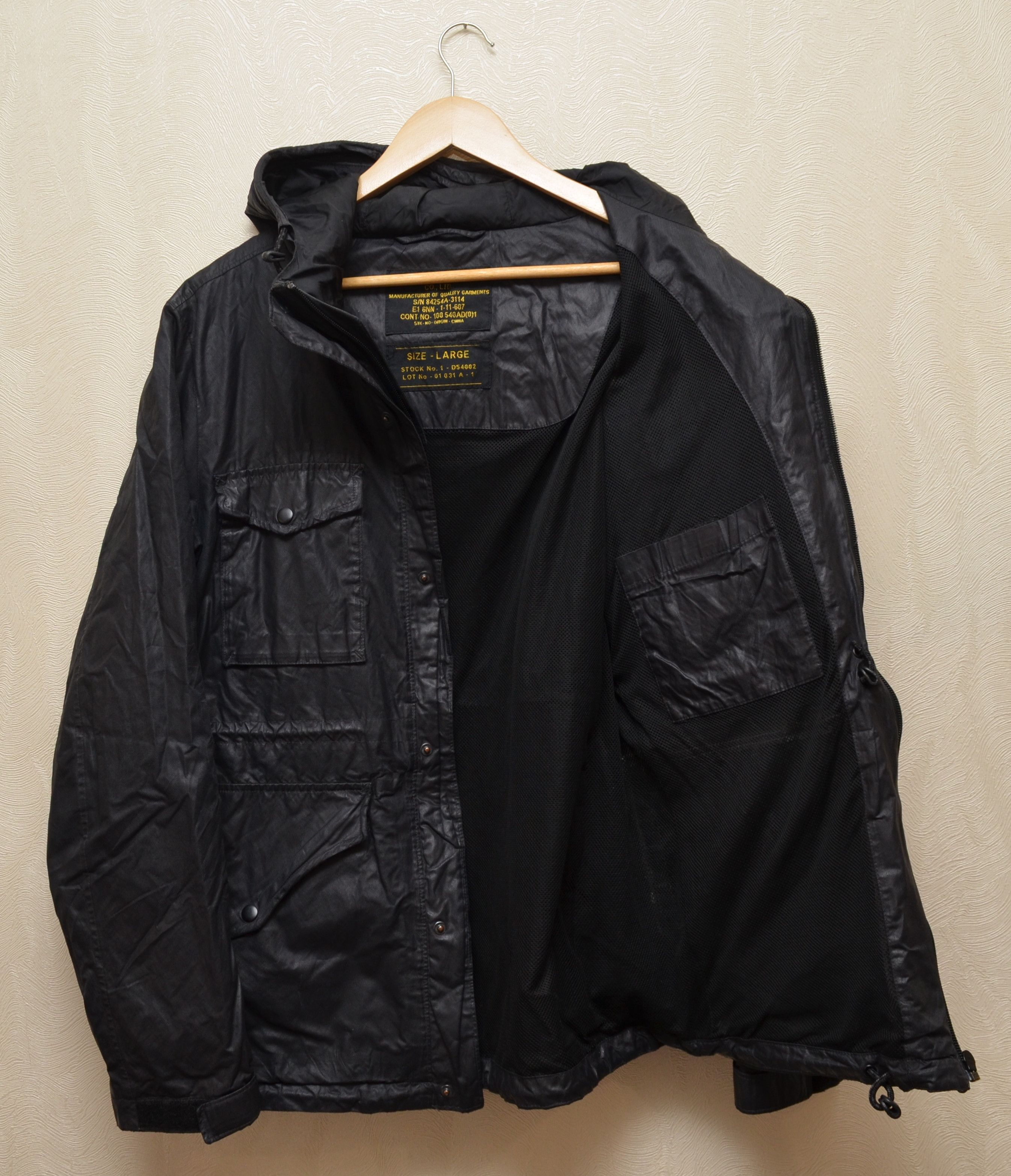 Allsaints × Vintage Allsaints Birdik Wax Coated Hooded Jacket Black sz L Size US L / EU 52-54 / 3 - 10 Thumbnail