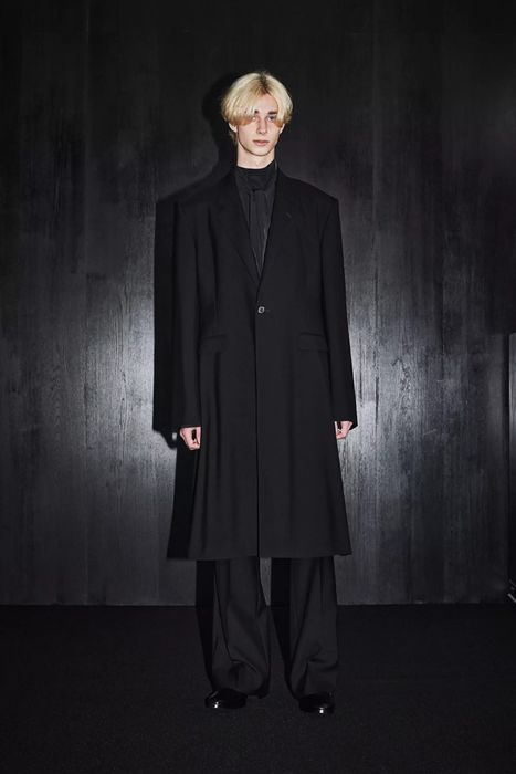 Lad Musician FW21 wool gabardine long flare jacket | Grailed