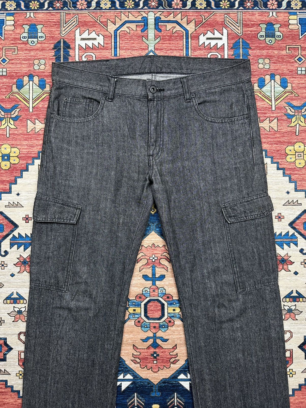 Japanese Brand × Neighborhood 🔥NEIGHBORHOOD DENIM🔥 3204 BLACK DENIM CARGO PANT Size US 36 / EU 52 - 3 Thumbnail