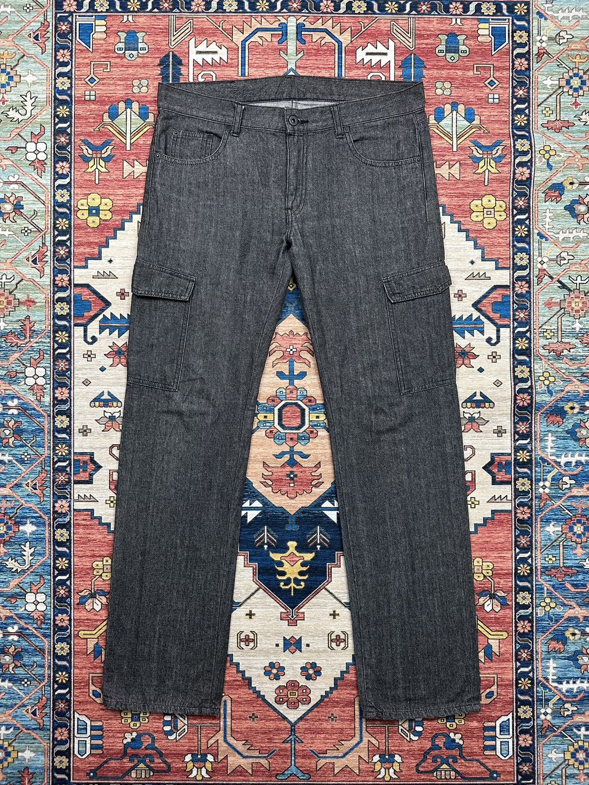 Japanese Brand × Neighborhood 🔥NEIGHBORHOOD DENIM🔥 3204 BLACK DENIM CARGO PANT Size US 36 / EU 52 - 2 Thumbnail