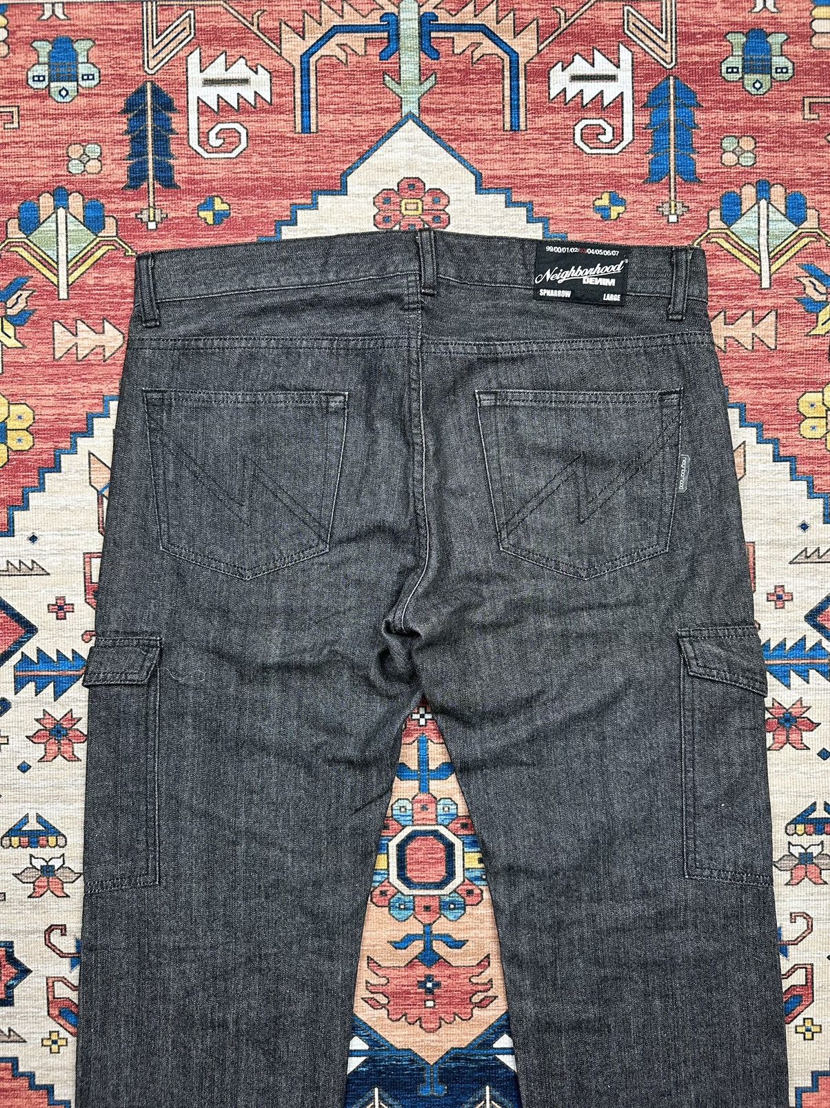 Japanese Brand × Neighborhood 🔥NEIGHBORHOOD DENIM🔥 3204 BLACK DENIM CARGO PANT Size US 36 / EU 52 - 4 Thumbnail