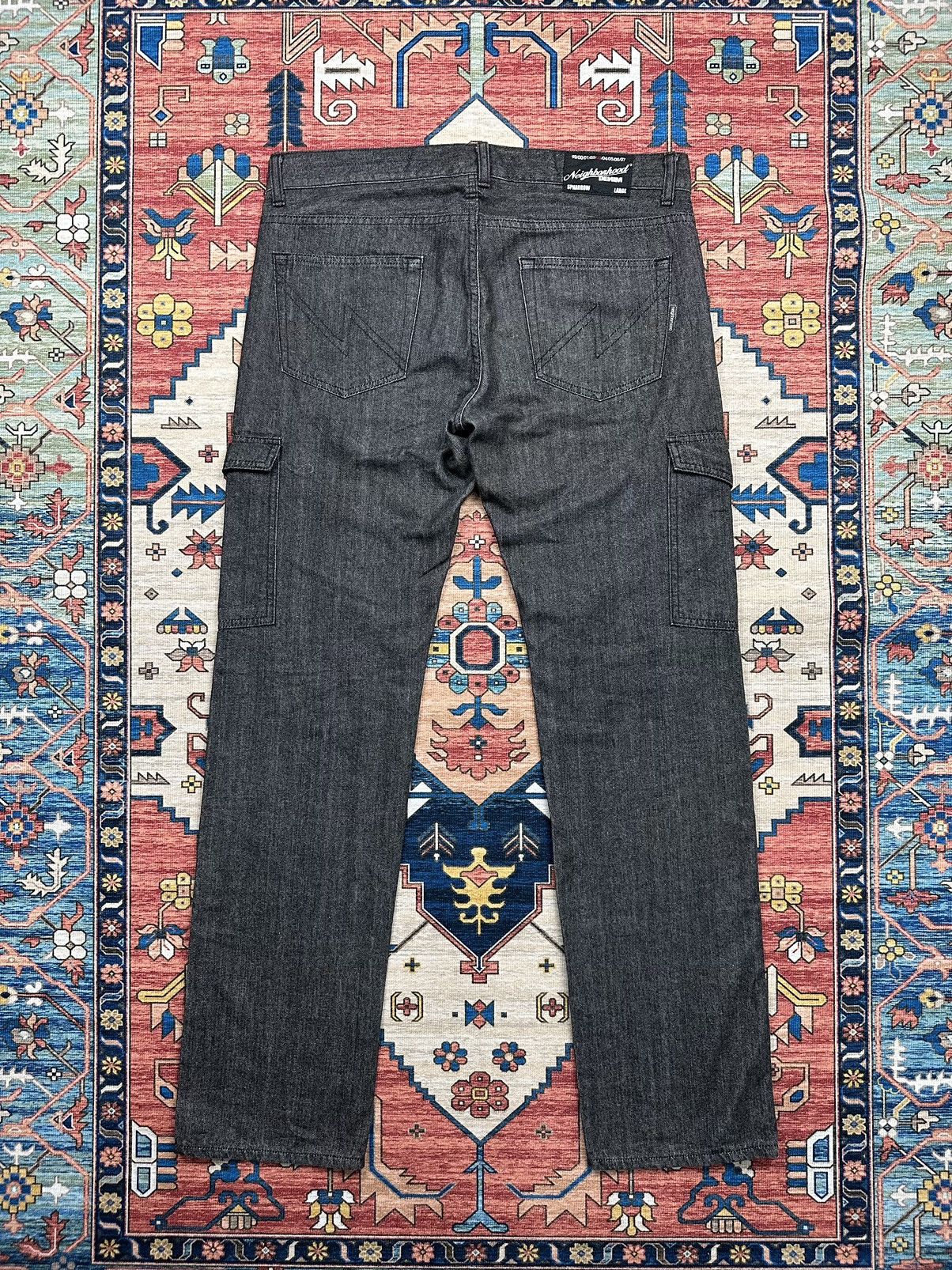 Japanese Brand × Neighborhood 🔥NEIGHBORHOOD DENIM🔥 3204 BLACK DENIM CARGO PANT Size US 36 / EU 52 - 1 Thumbnail