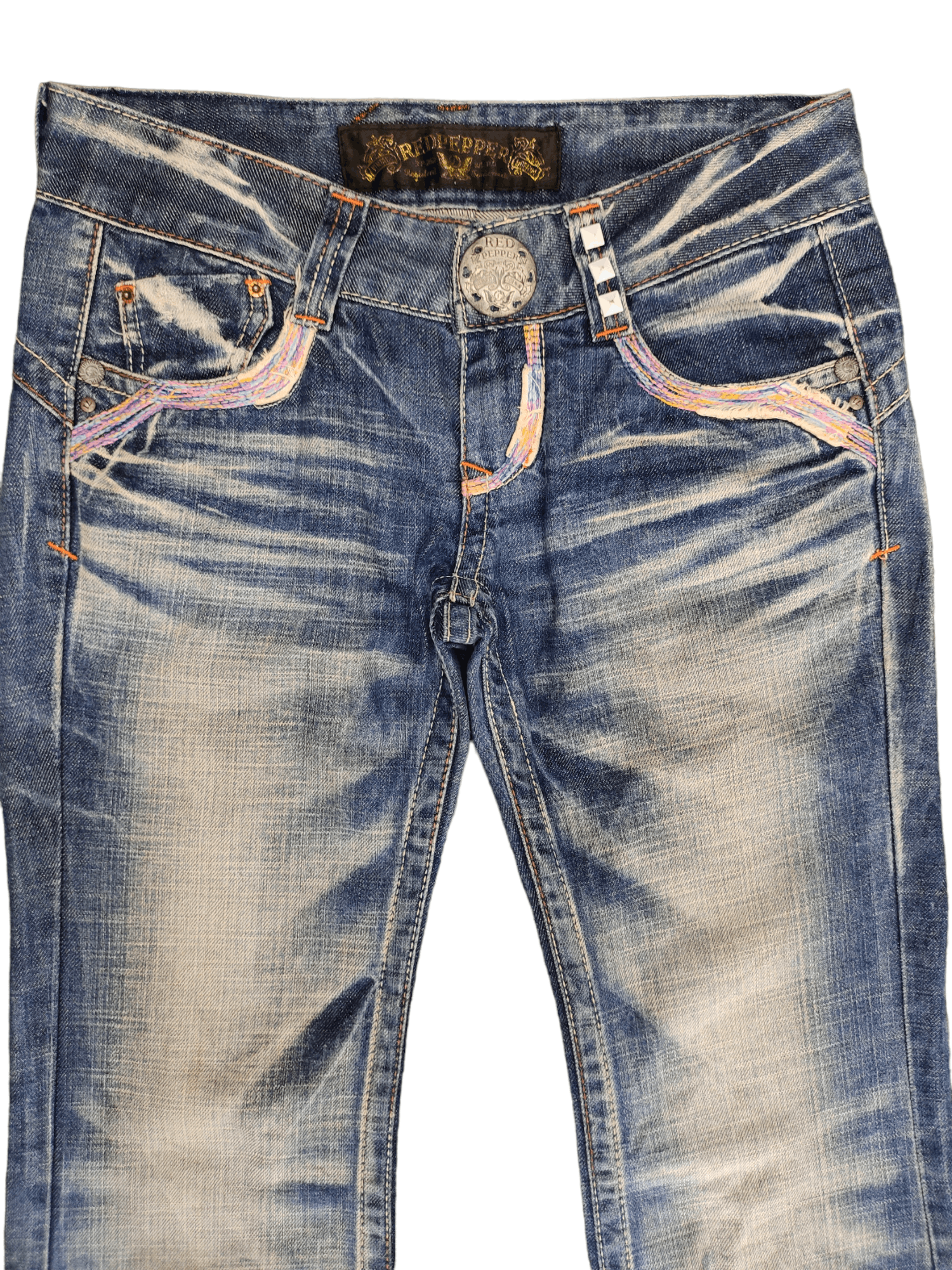 Obelisk Flare Jeans Red Pepper Boot Cut Jeans y2k Low Rise Size US 28 / EU 44 - 12 Thumbnail