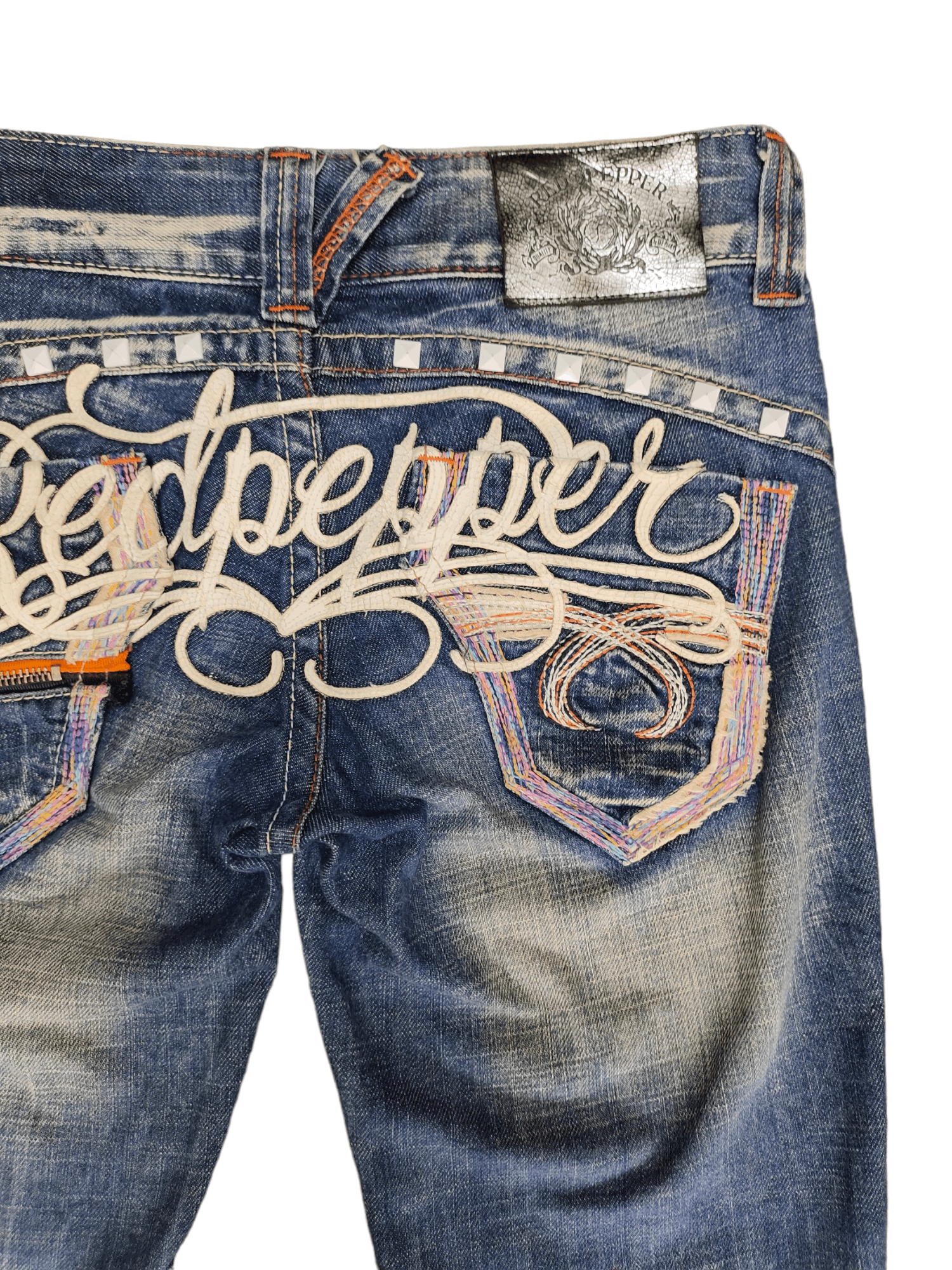 Obelisk Flare Jeans Red Pepper Boot Cut Jeans y2k Low Rise Size US 28 / EU 44 - 3 Thumbnail