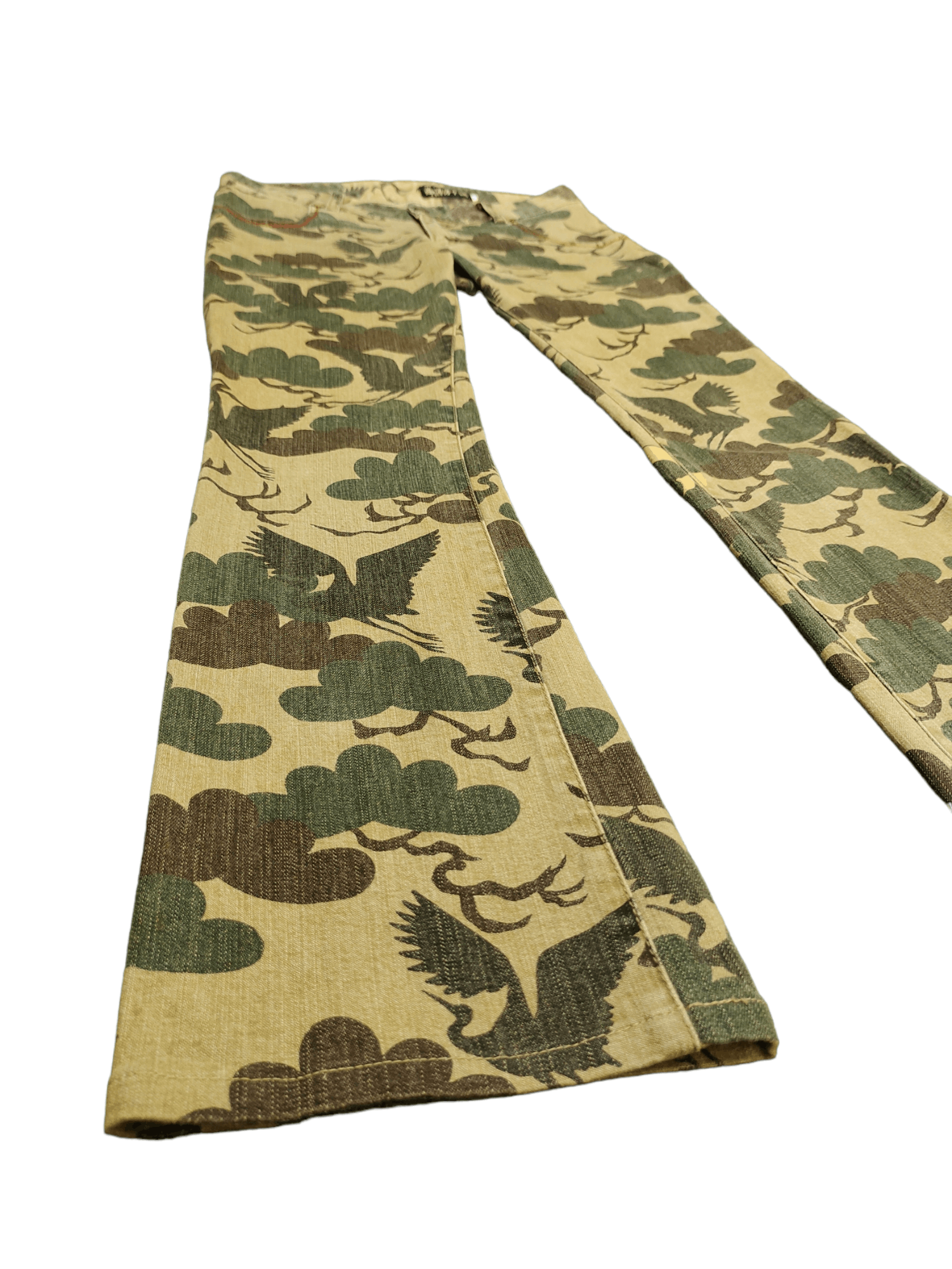 Hysteric Glamour Flare Pants Crane Bird Camo Boot Cut Pants y2k Low Rise Size US 28 / EU 44 - 2 Thumbnail