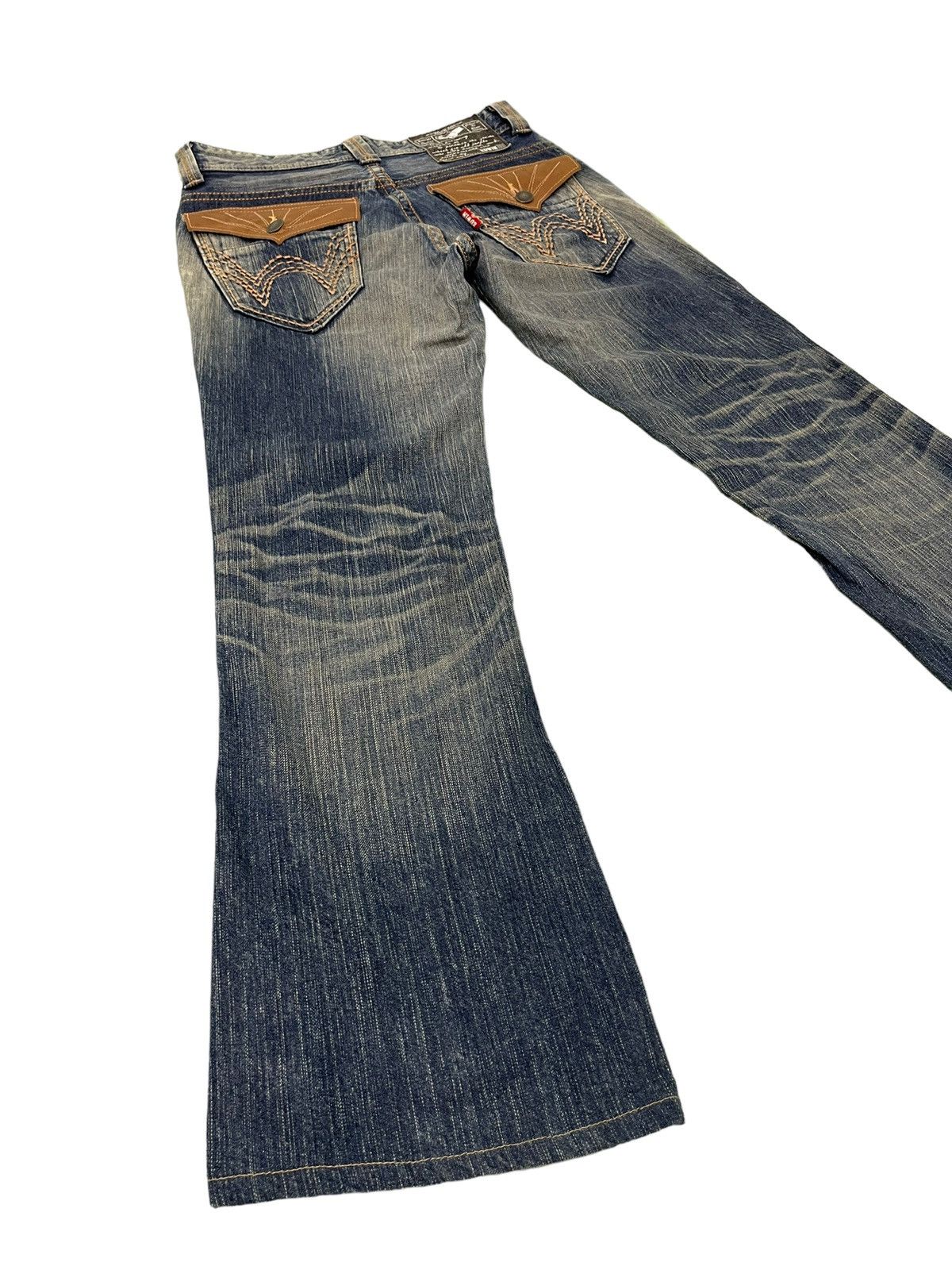 Edwin Flare Jeans Edwin Native Distress Acid Wash Boot Cut 5🟦5 Size US 32 / EU 48 - 1 Thumbnail