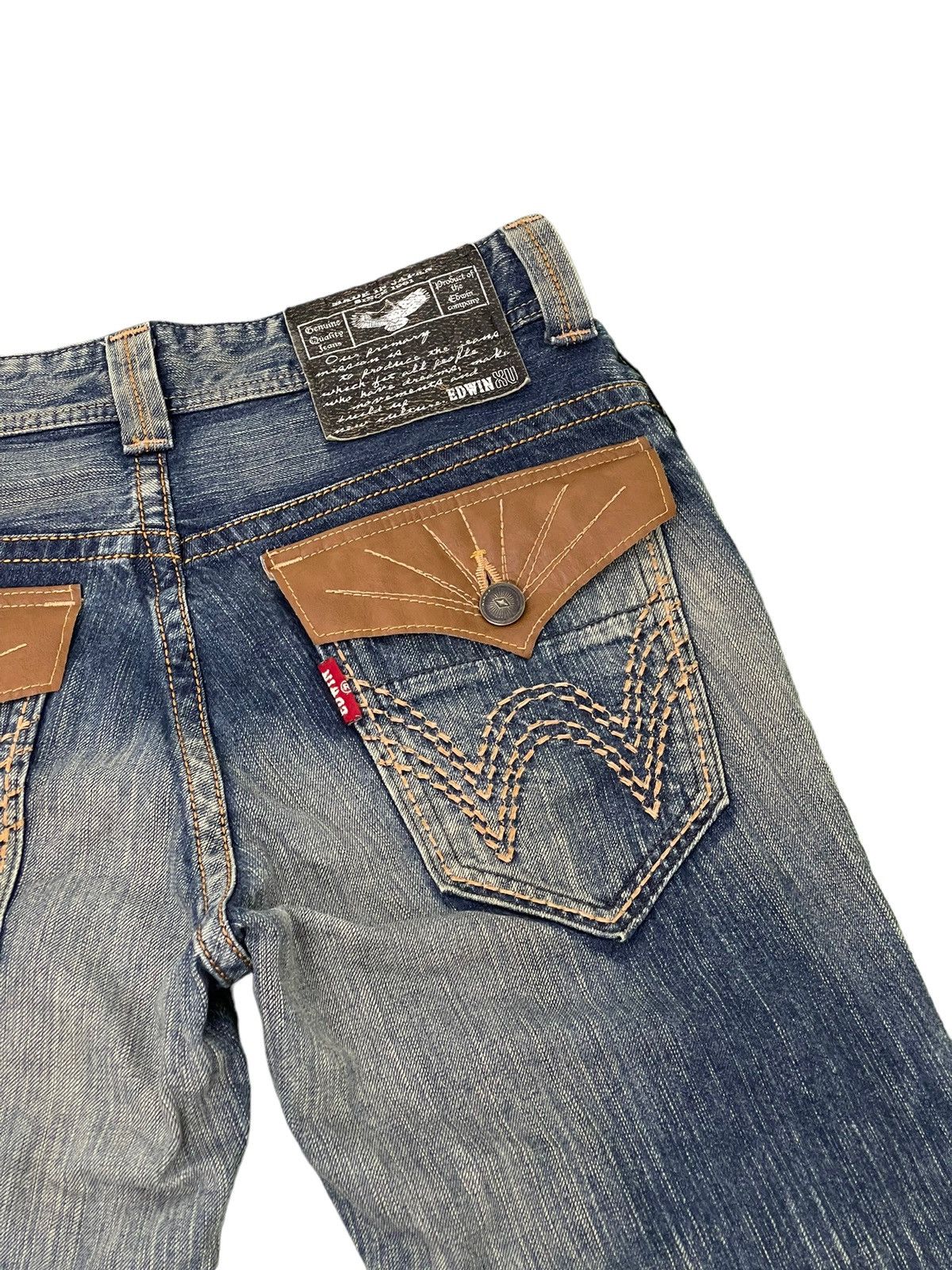 Edwin Flare Jeans Edwin Native Distress Acid Wash Boot Cut 5🟦5 Size US 32 / EU 48 - 9 Thumbnail