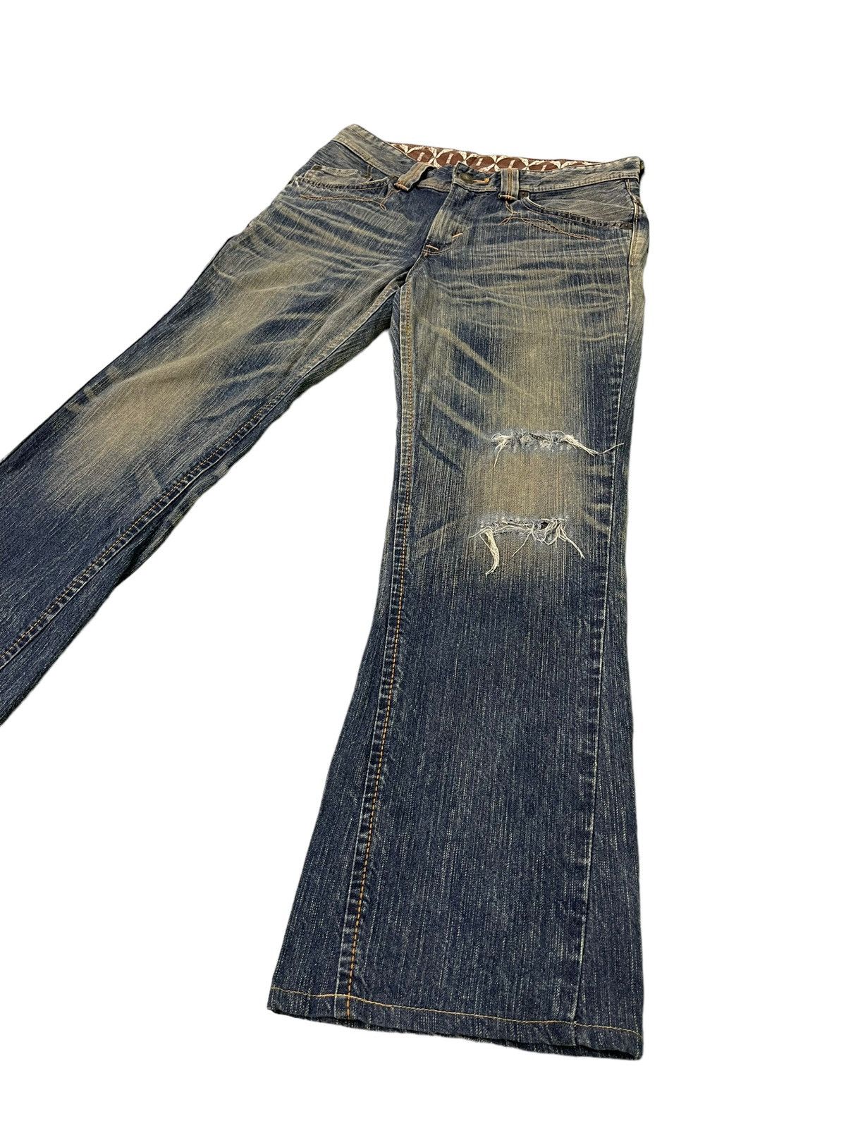 Edwin Flare Jeans Edwin Native Distress Acid Wash Boot Cut 5🟦5 Size US 32 / EU 48 - 12 Thumbnail