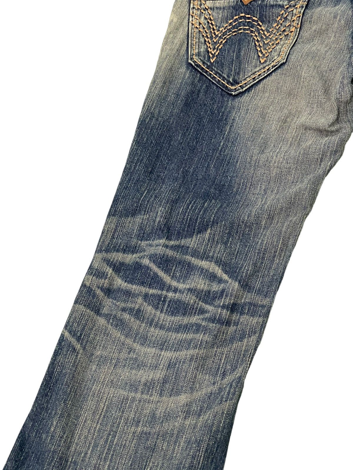 Edwin Flare Jeans Edwin Native Distress Acid Wash Boot Cut 5🟦5 Size US 32 / EU 48 - 6 Thumbnail
