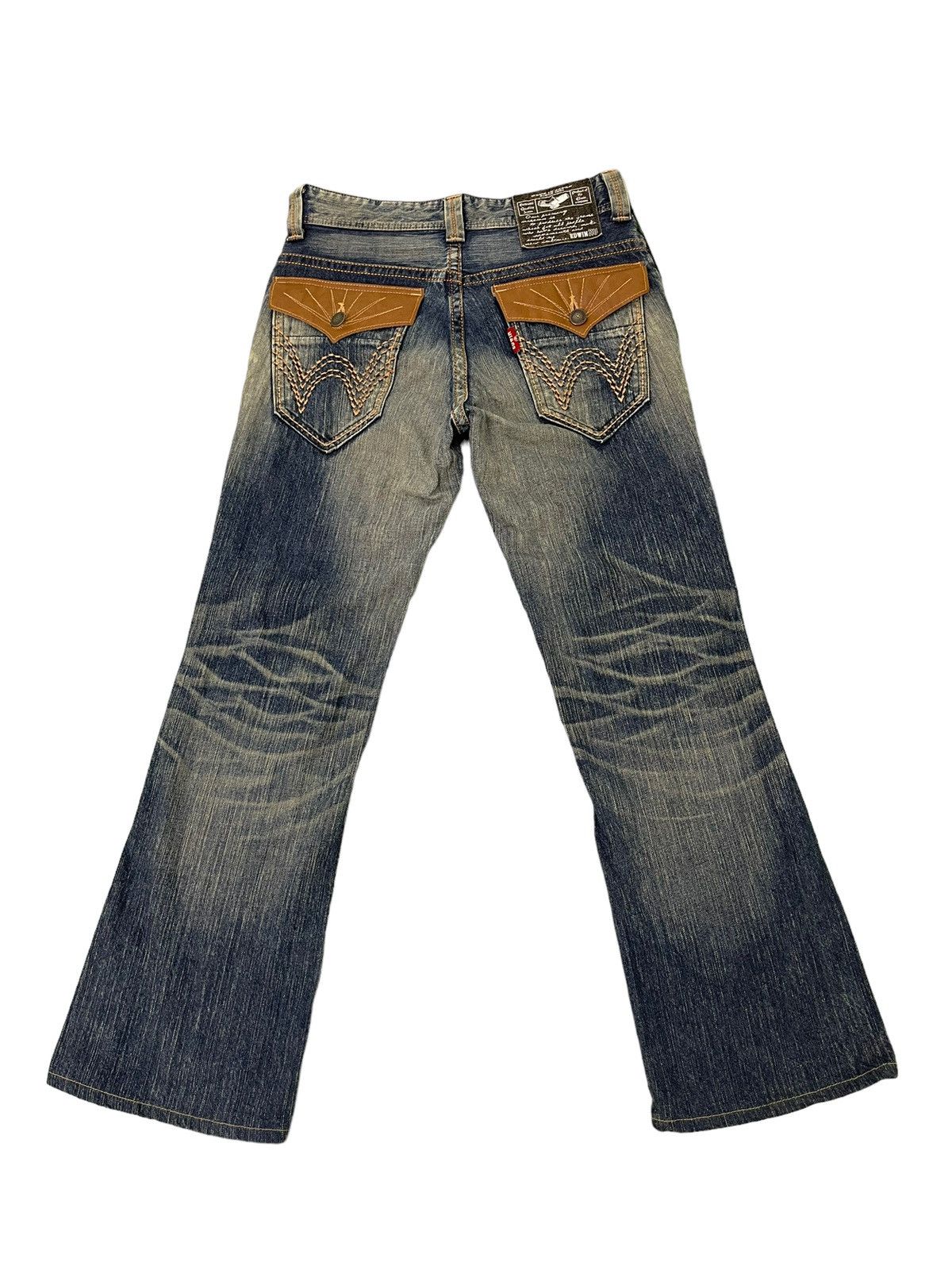 Edwin Flare Jeans Edwin Native Distress Acid Wash Boot Cut 5🟦5 Size US 32 / EU 48 - 2 Thumbnail