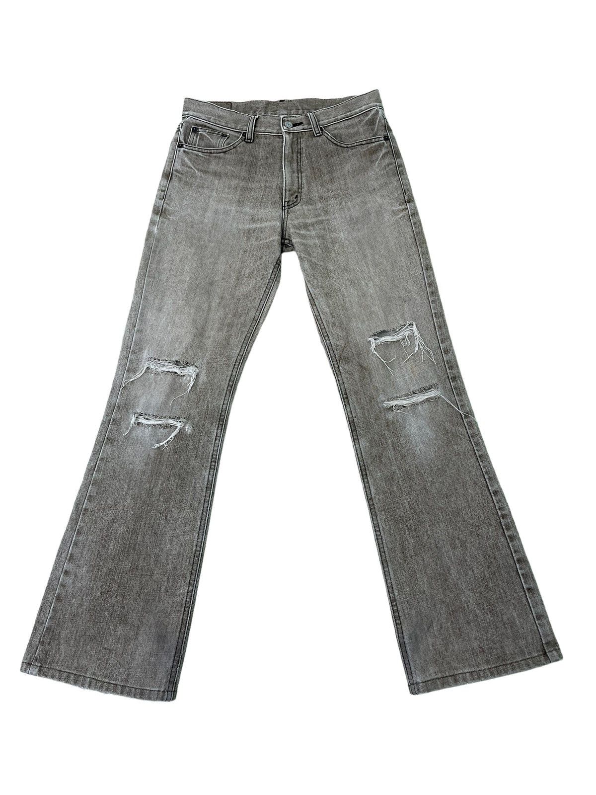 Japanese Brand Flare Jeans Bobson Japan Distress Denim Boot Cut 5🟦5 Size US 30 / EU 46 - 2 Thumbnail