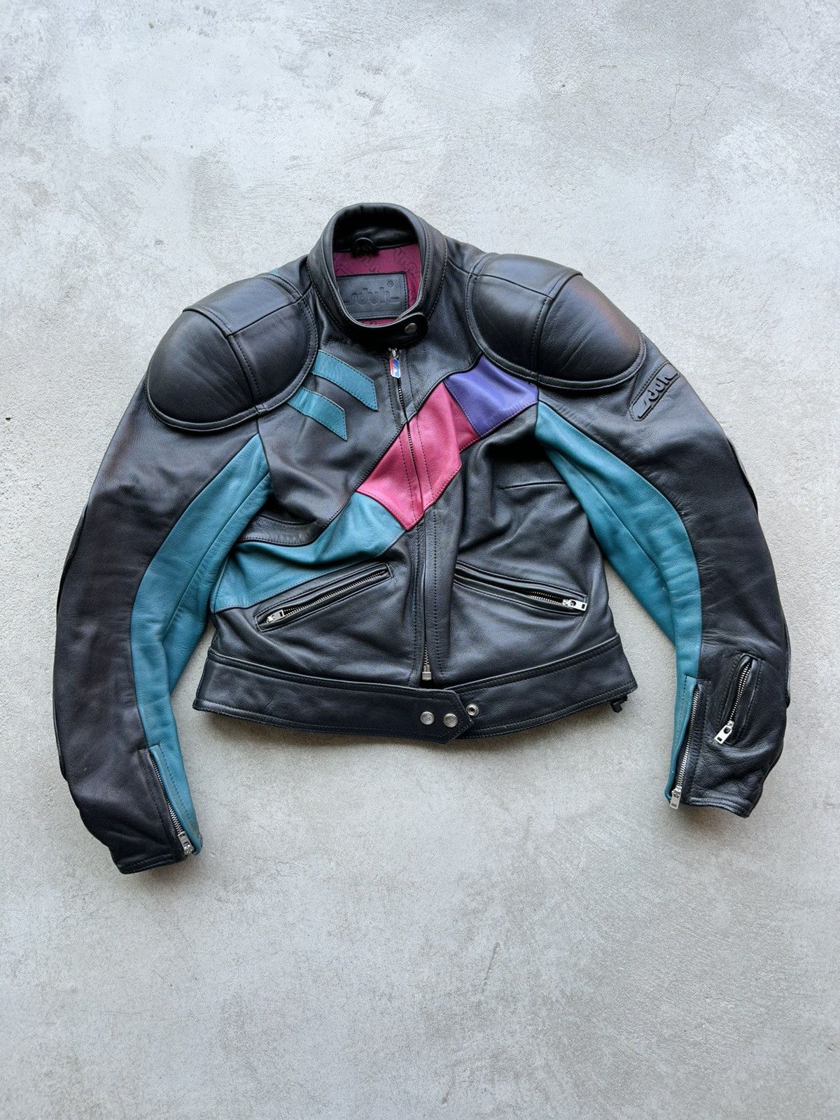 image of Leather Jacket x Racing Vintage Genuine Leather High Quality Racing Jacket Hype, Men's (Size Small)