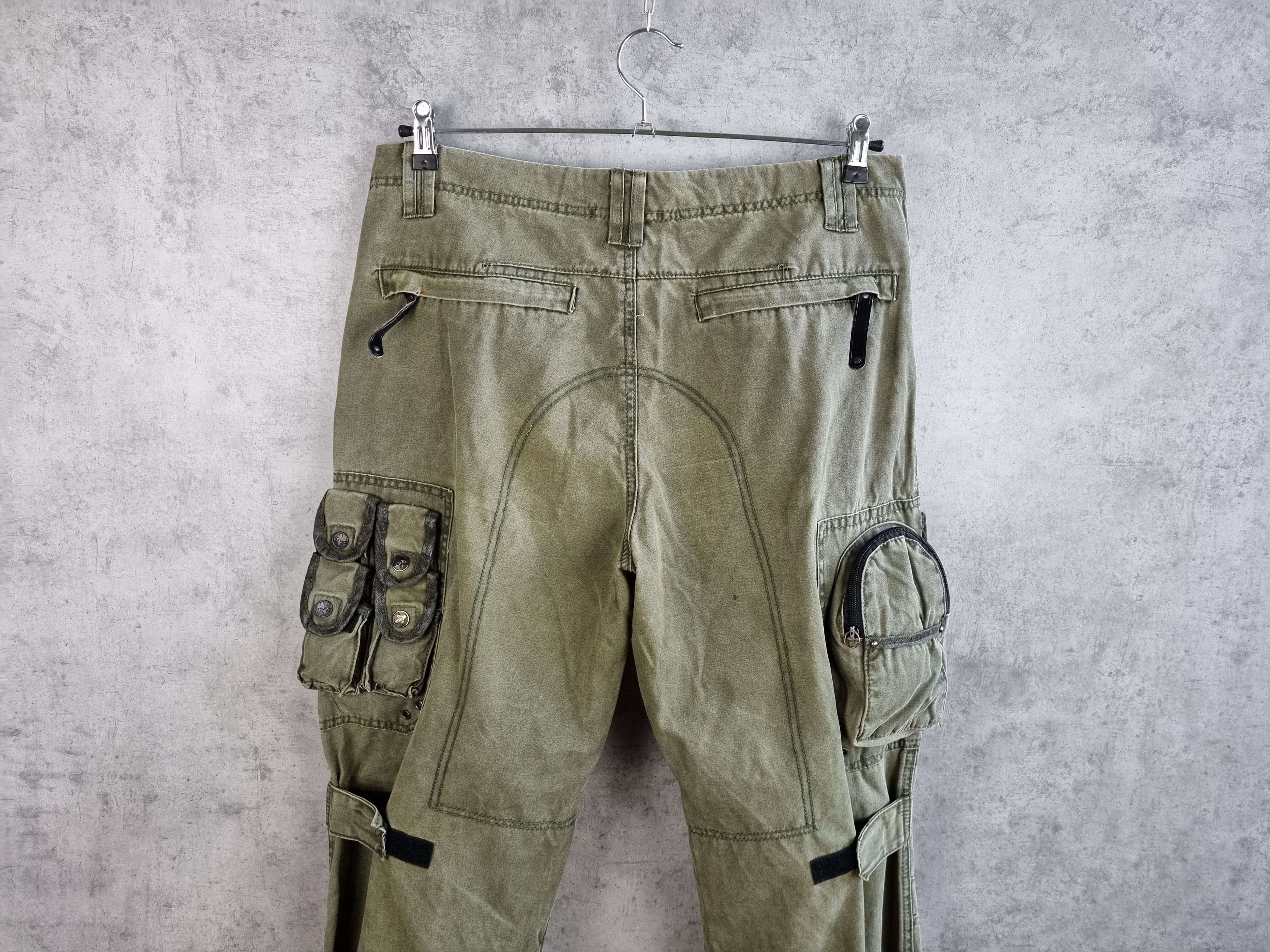 Japanese Brand × Vintage Unique Iconic TOUGH jeans Parachute multi pocket cargo pants Size US 32 / EU 48 - 5 Thumbnail
