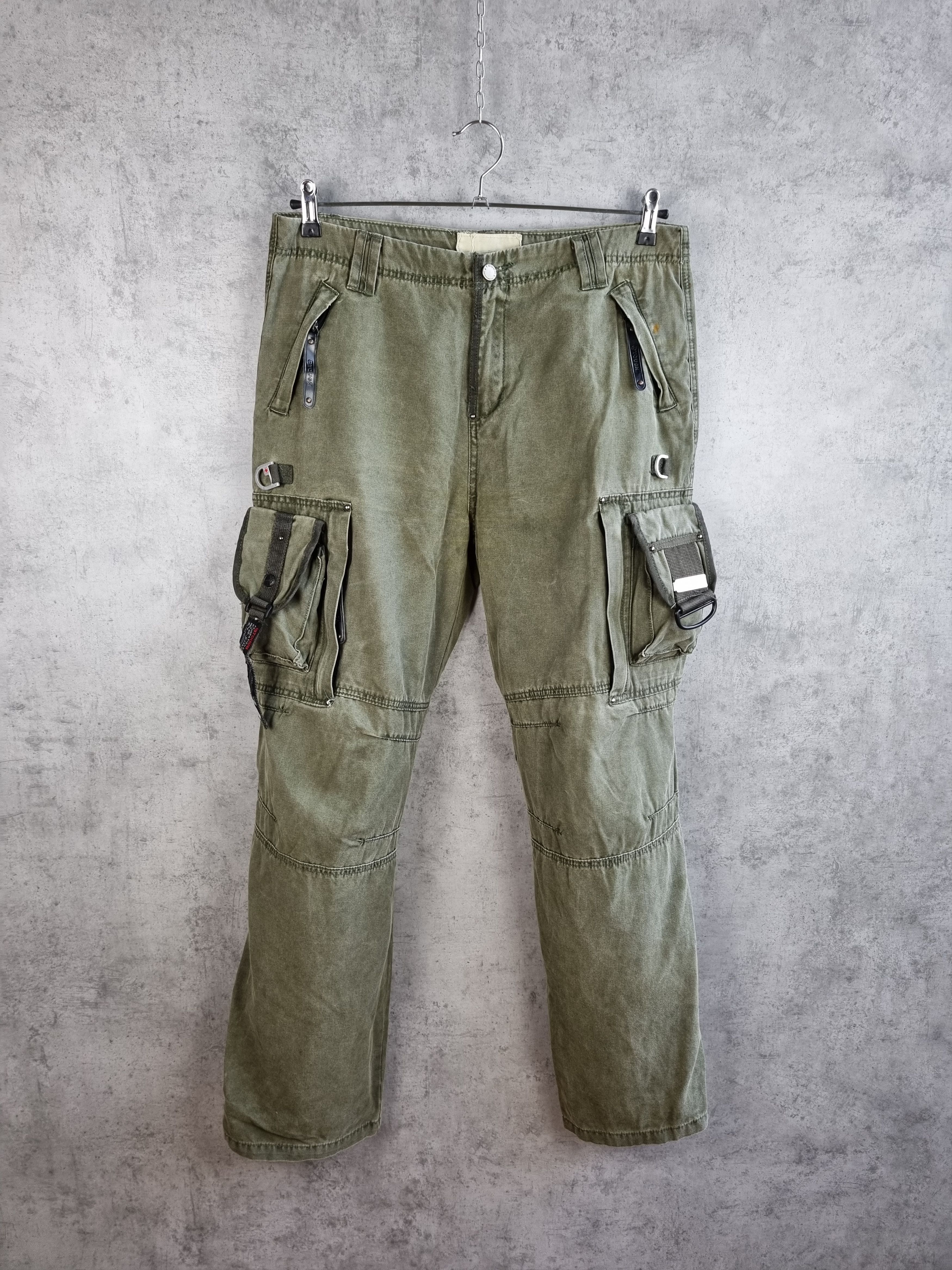 Japanese Brand × Vintage Unique Iconic TOUGH jeans Parachute multi pocket cargo pants Size US 32 / EU 48 - 2 Thumbnail