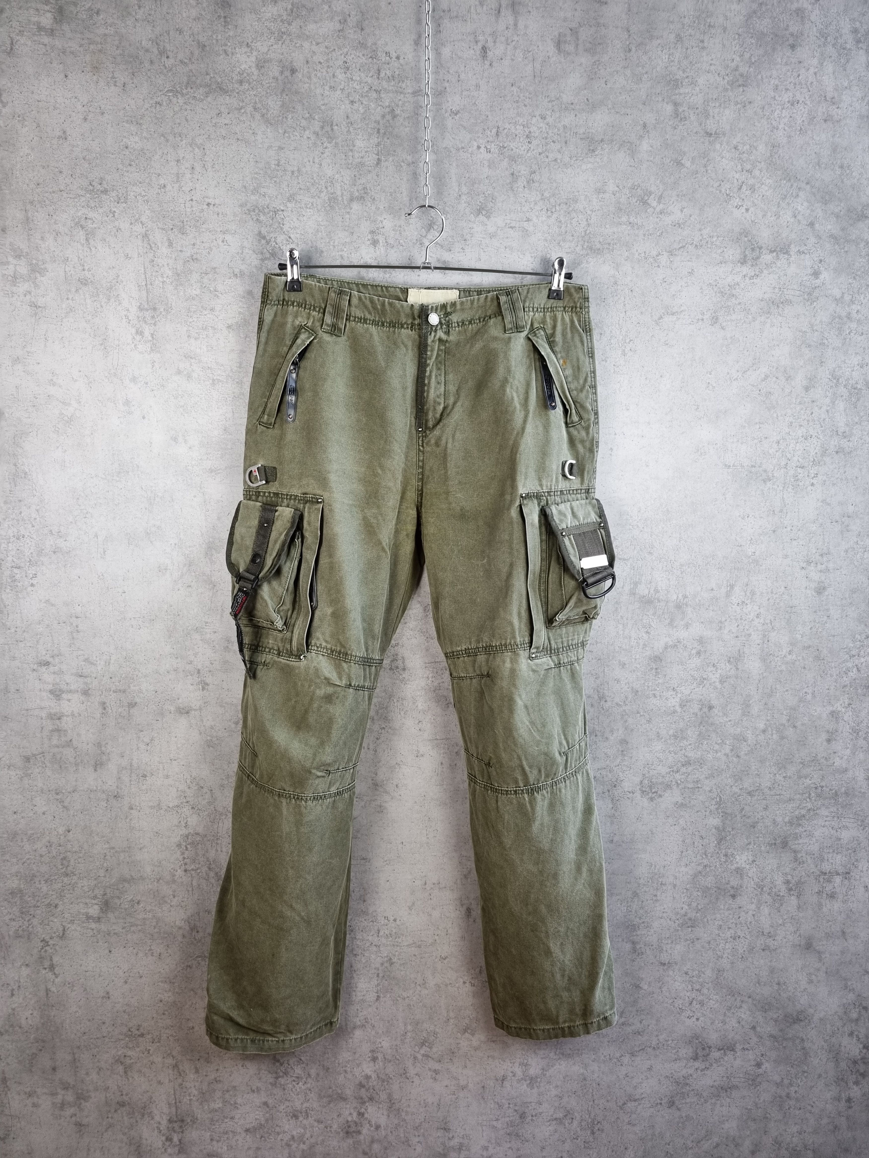 Japanese Brand × Vintage Unique Iconic TOUGH jeans Parachute multi pocket cargo pants Size US 32 / EU 48 - 23 Thumbnail