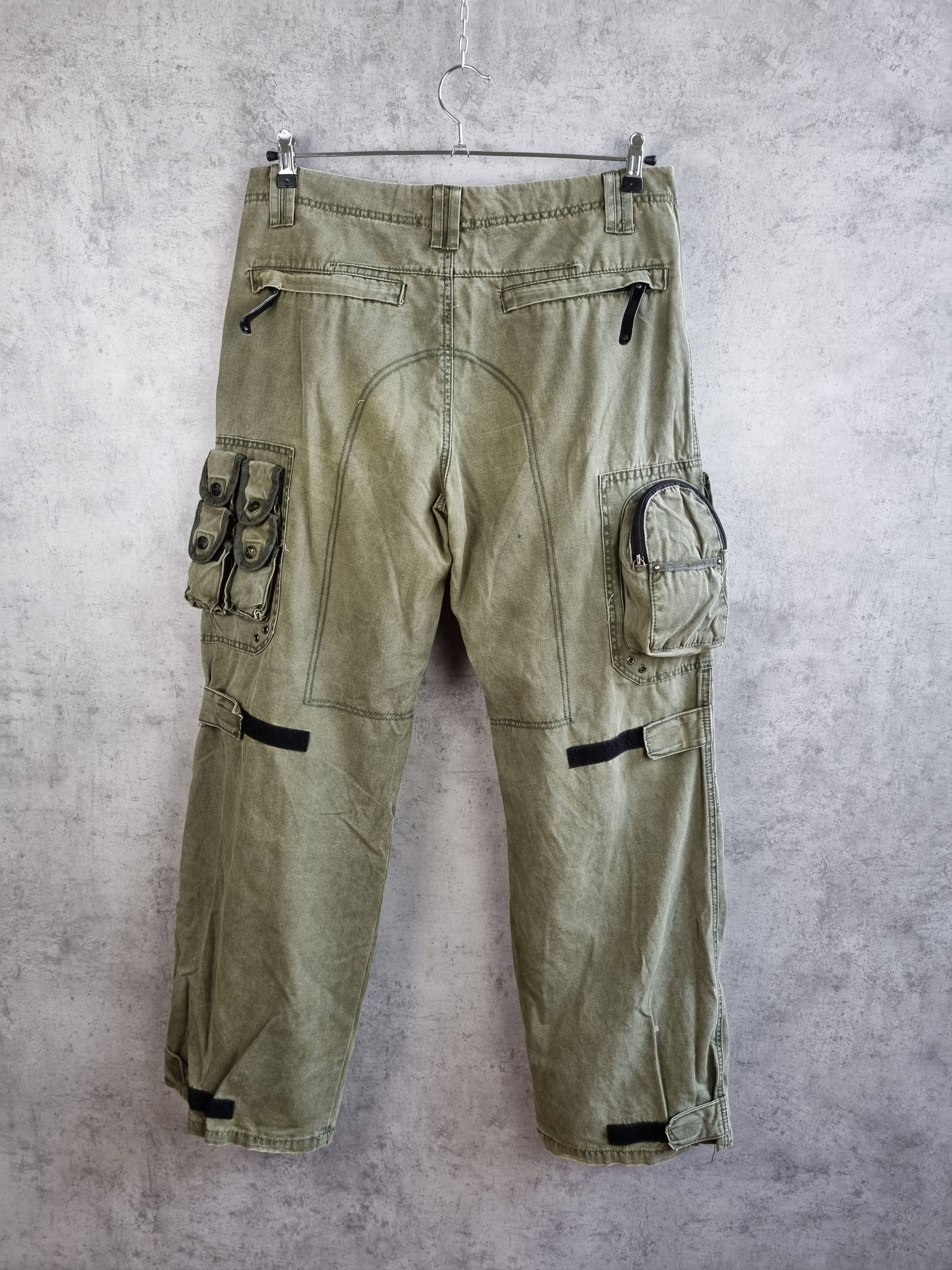 Japanese Brand × Vintage Unique Iconic TOUGH jeans Parachute multi pocket cargo pants Size US 32 / EU 48 - 22 Thumbnail