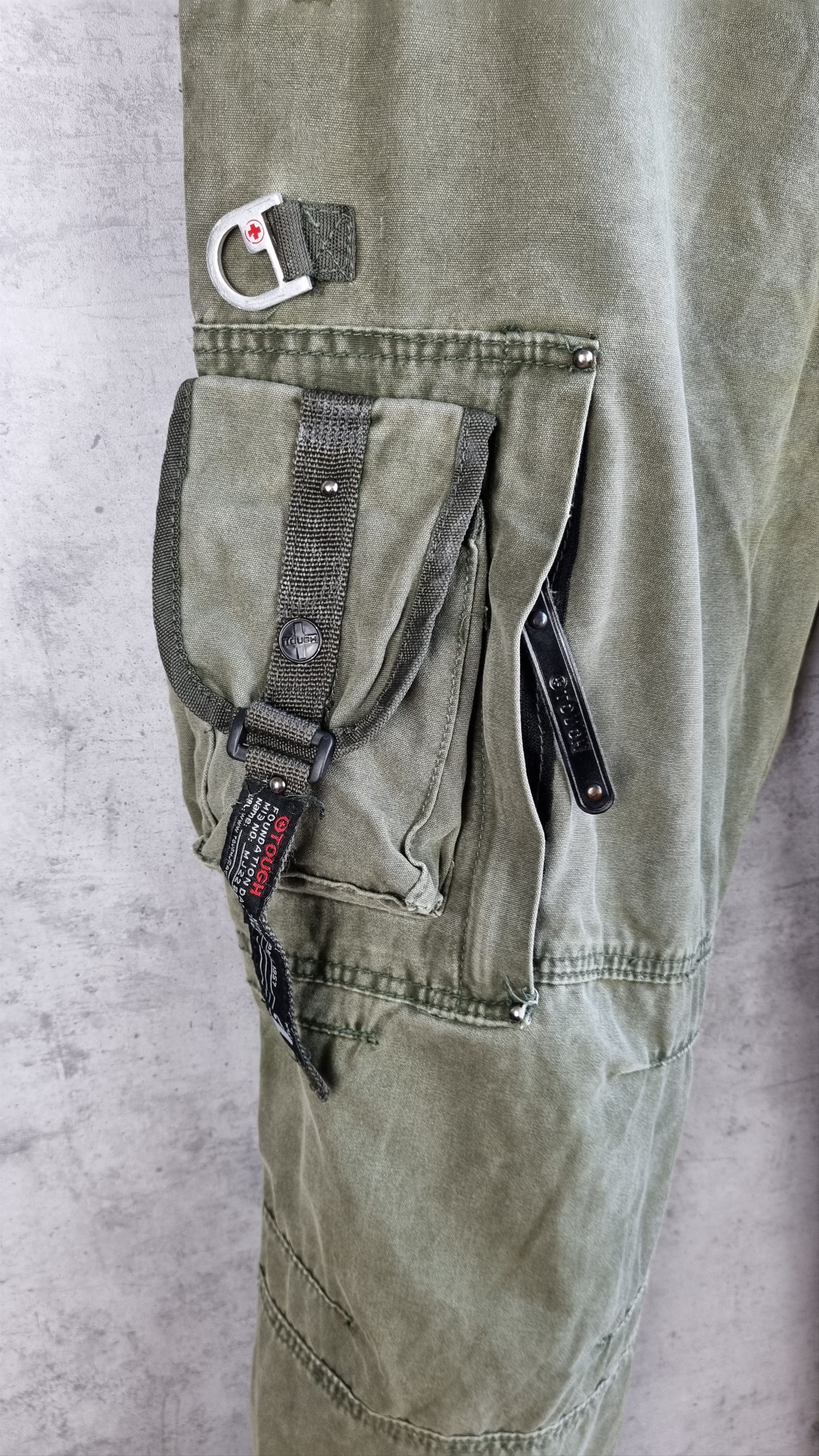 Japanese Brand × Vintage Unique Iconic TOUGH jeans Parachute multi pocket cargo pants Size US 32 / EU 48 - 6 Thumbnail