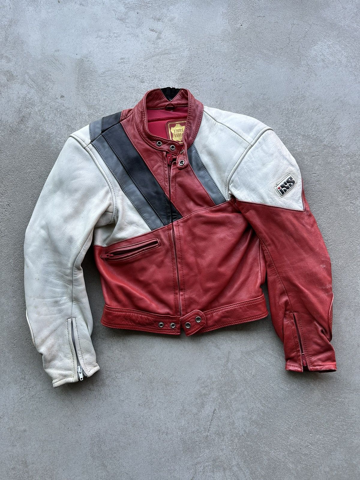 image of Leather Jacket x Racing Vintage Genuine Leather High Quality Racing Jacket Hype, Men's (Size Small)