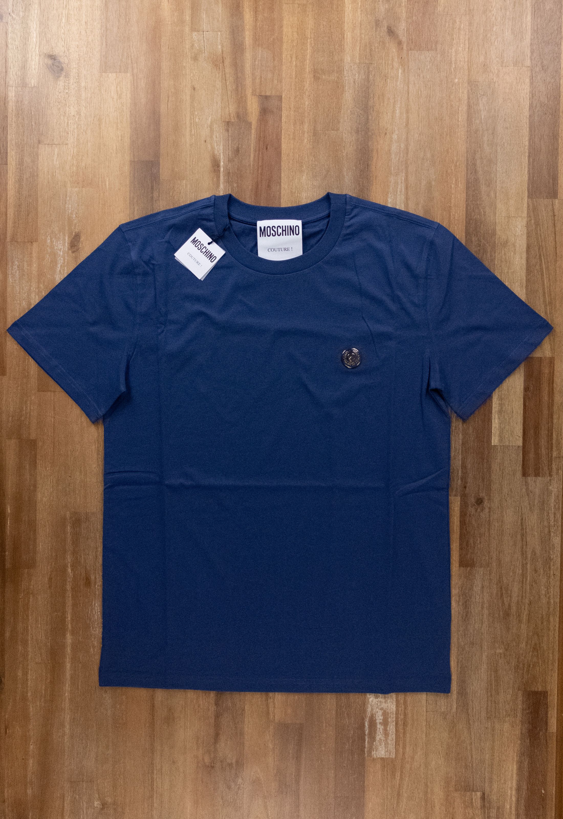 MOSCHINO Couture blue peace chest pin t-shirt Large 50