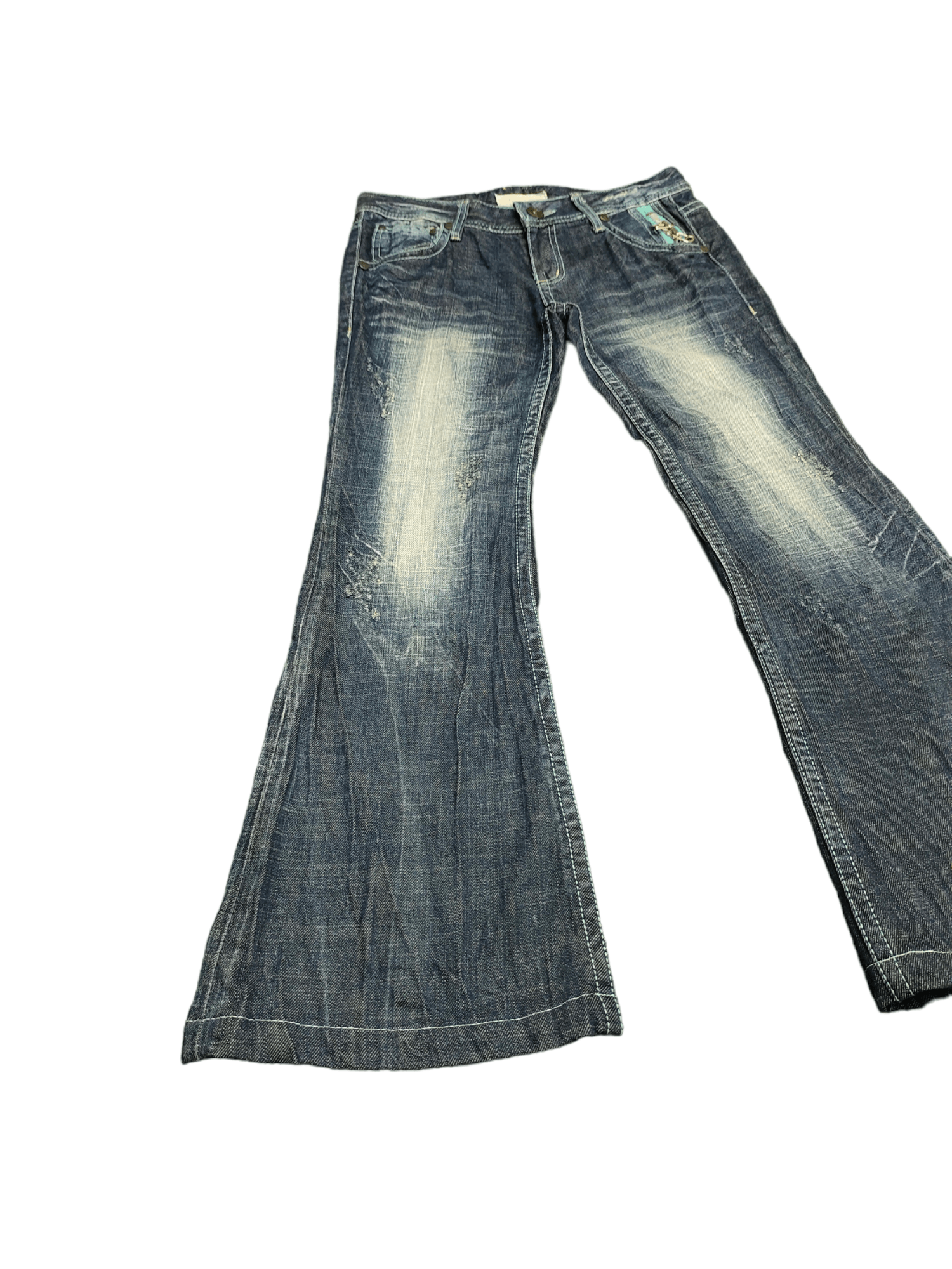 Hysteric Glamour Flare Jeans Lolita Ripped Clawmark Boot Cut y2k