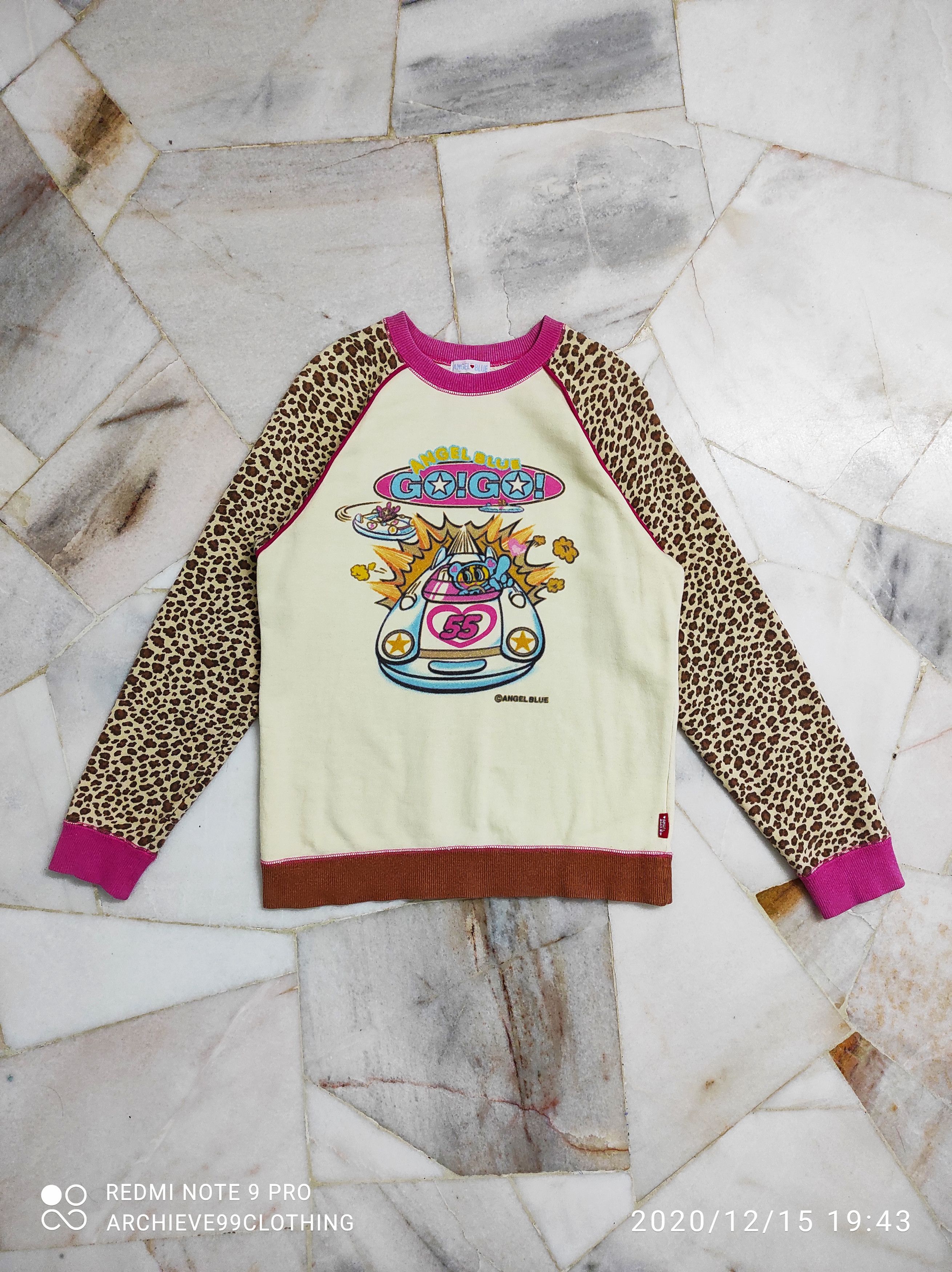 image of Beauty Beast x Hysteric Glamour Aw 1998 Angel Blue Multi Print Sweatshirt, Women's