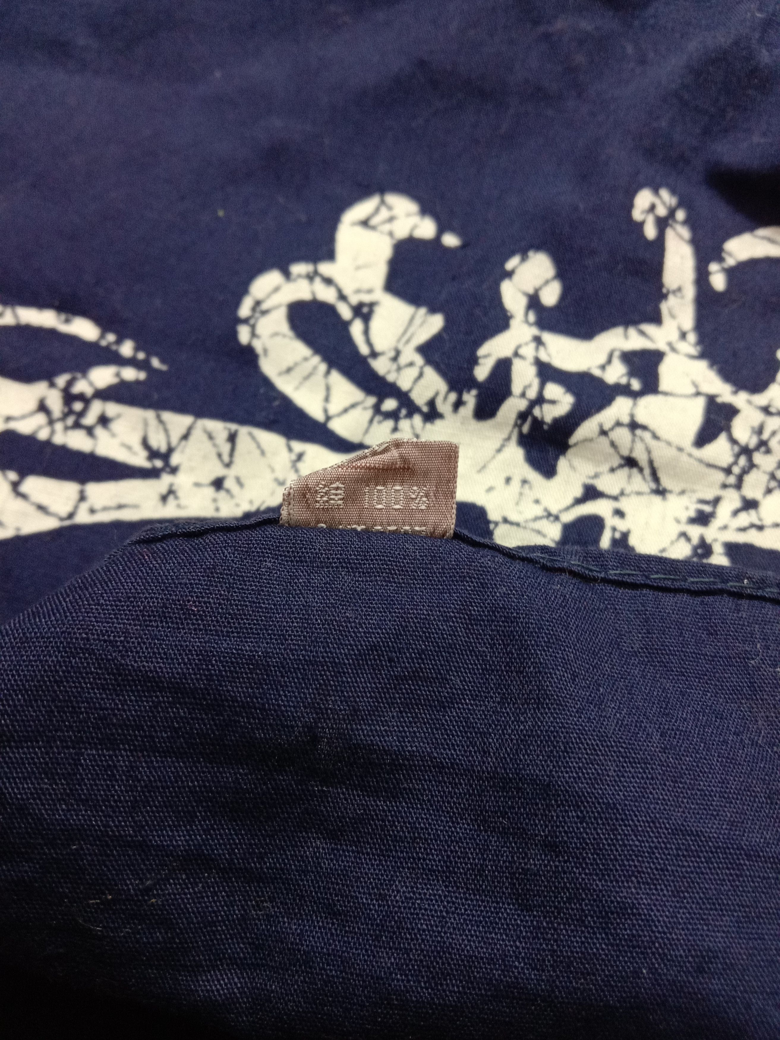 Japanese Brand Handkerchief Dark Blue Color Nice Art Design Floral Size ONE SIZE - 3 Thumbnail