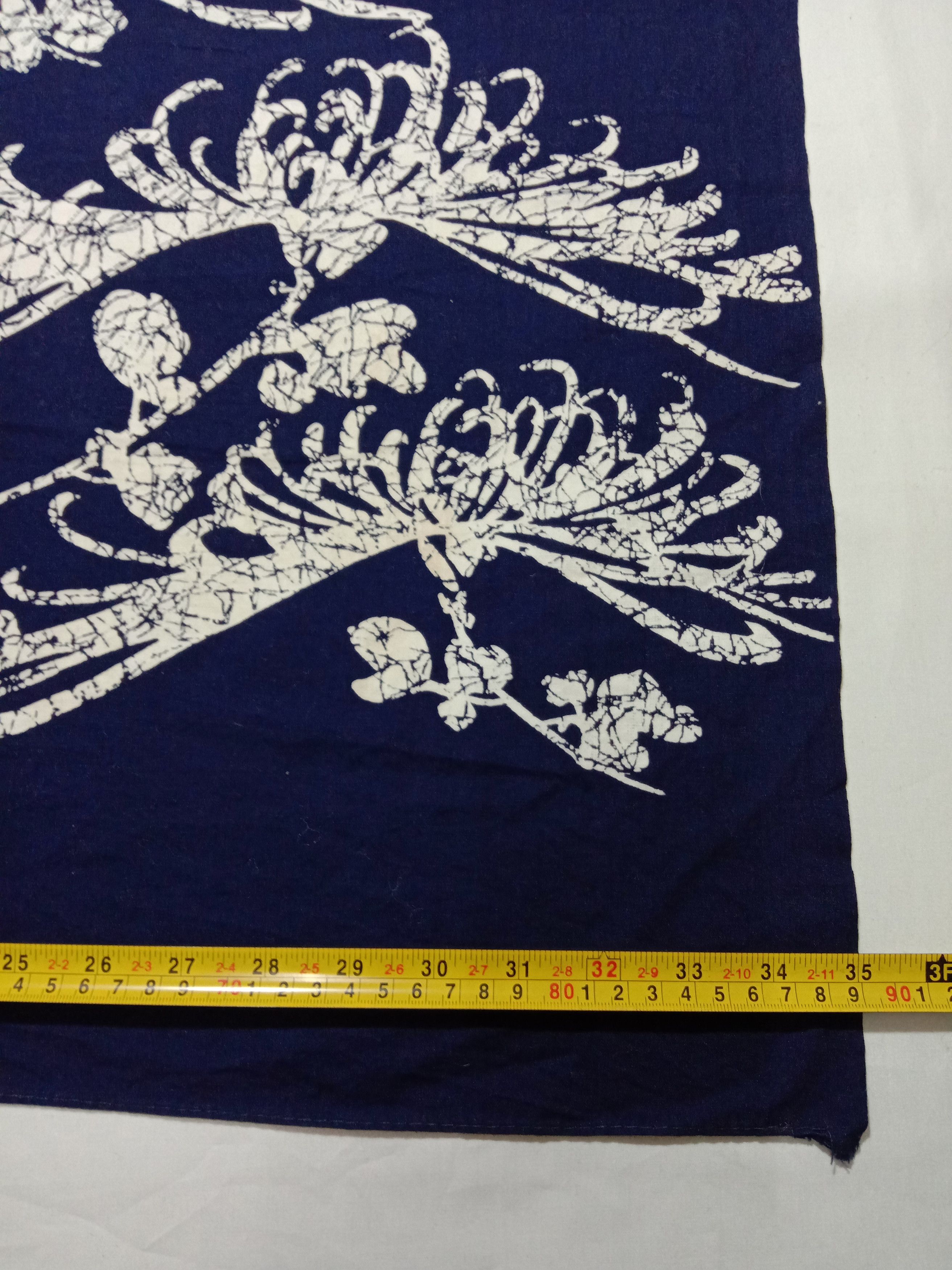 Japanese Brand Handkerchief Dark Blue Color Nice Art Design Floral Size ONE SIZE - 5 Thumbnail